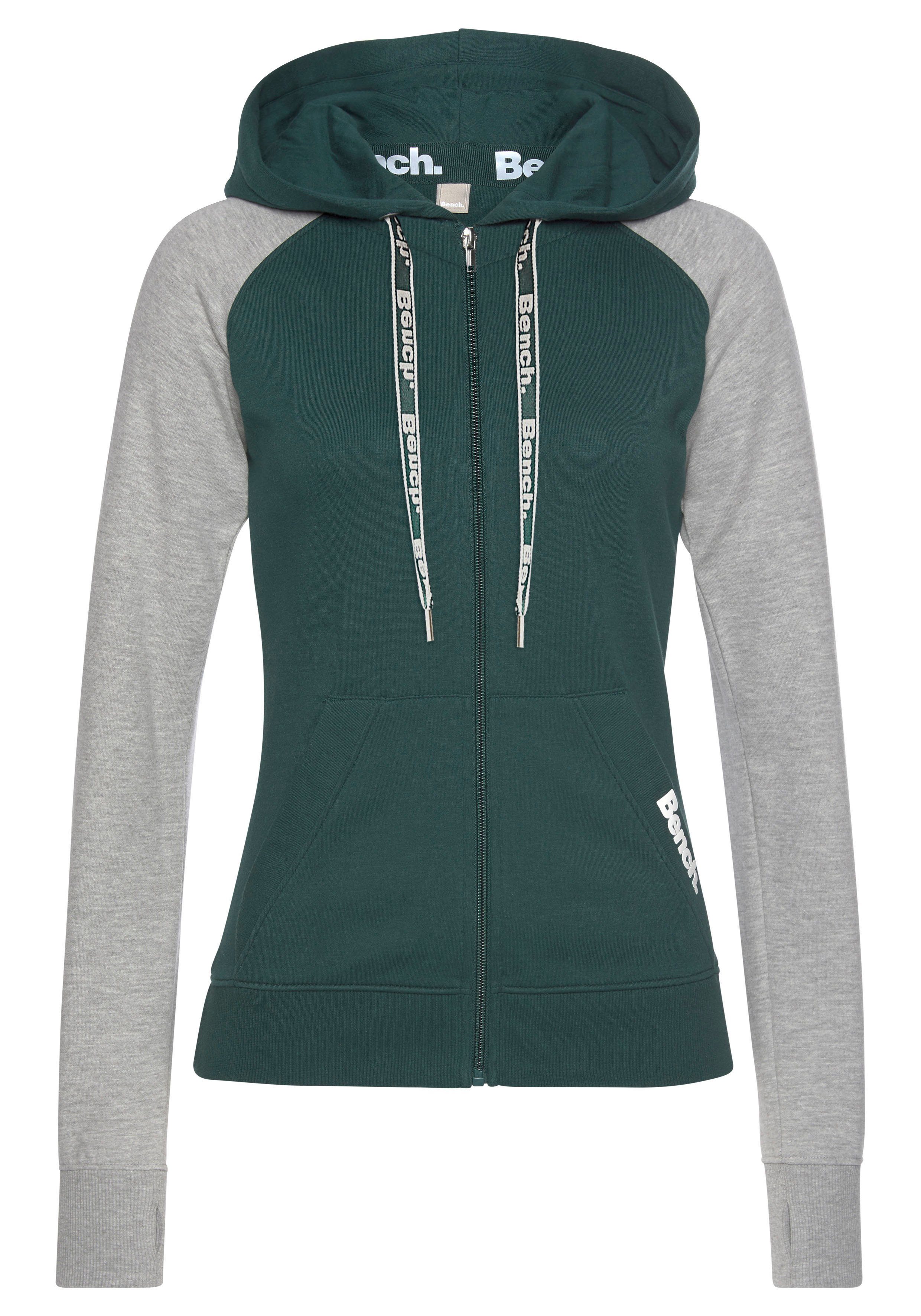 Bench. Loungewear Capuchonsweatvest met kleurafgebakende mouwen, loungepak