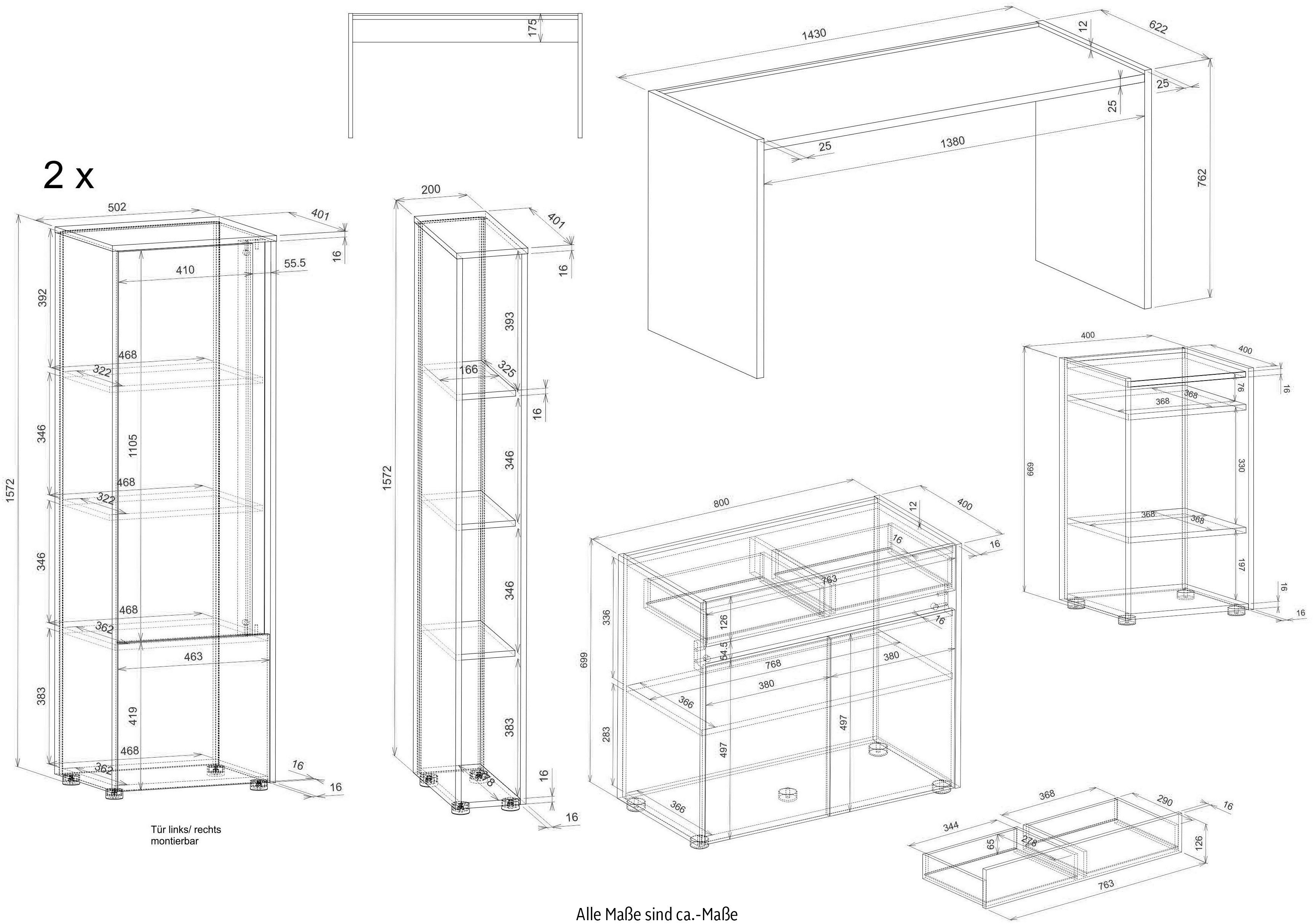 INOSIGN Set kantoormeubelen City/Giron (set, 6-delig)