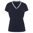 classic basics shirt met v-hals shirt blauw