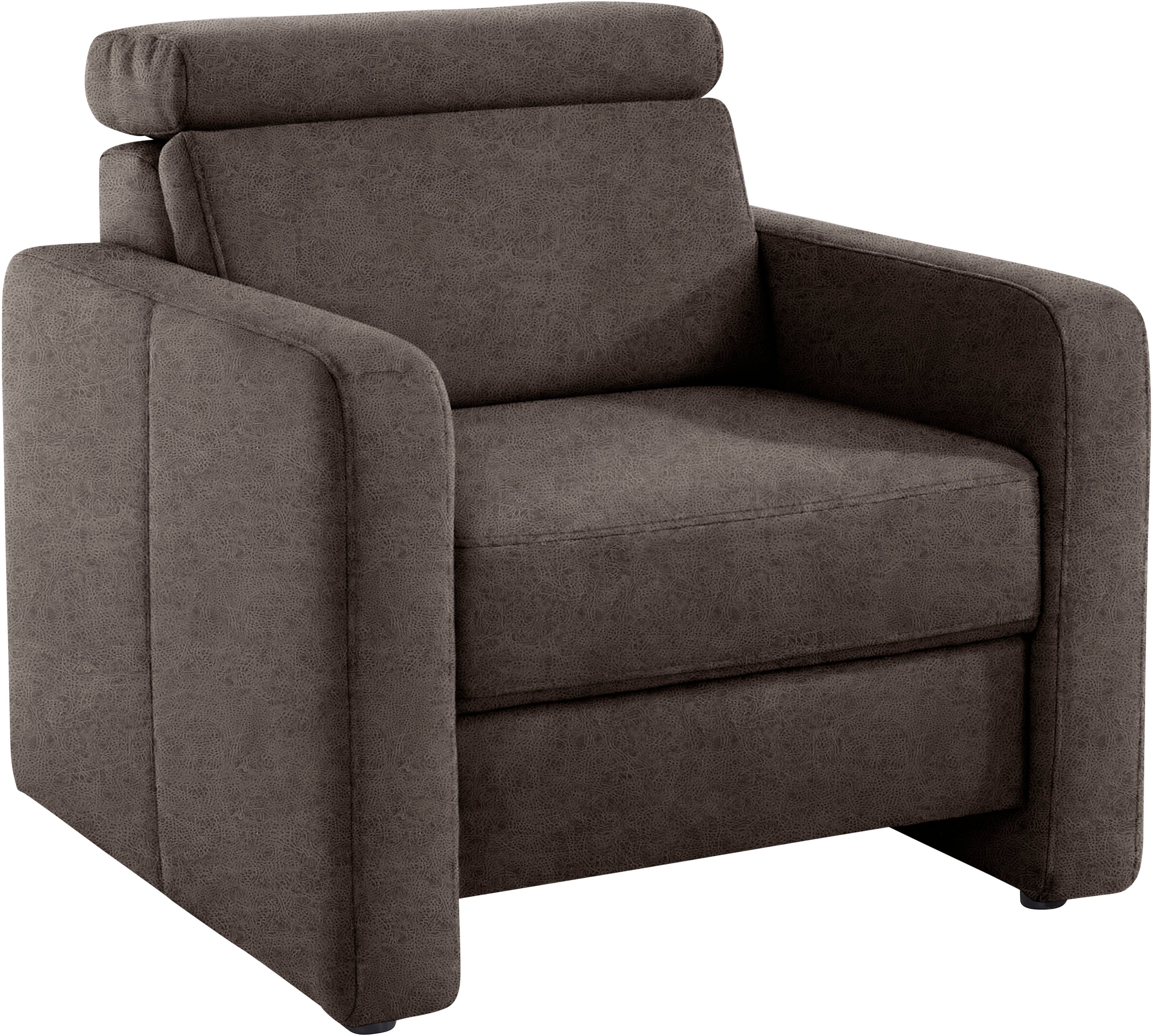 sit&more Fauteuil Bologna met binnenvering, met verstelbare hoofdsteun