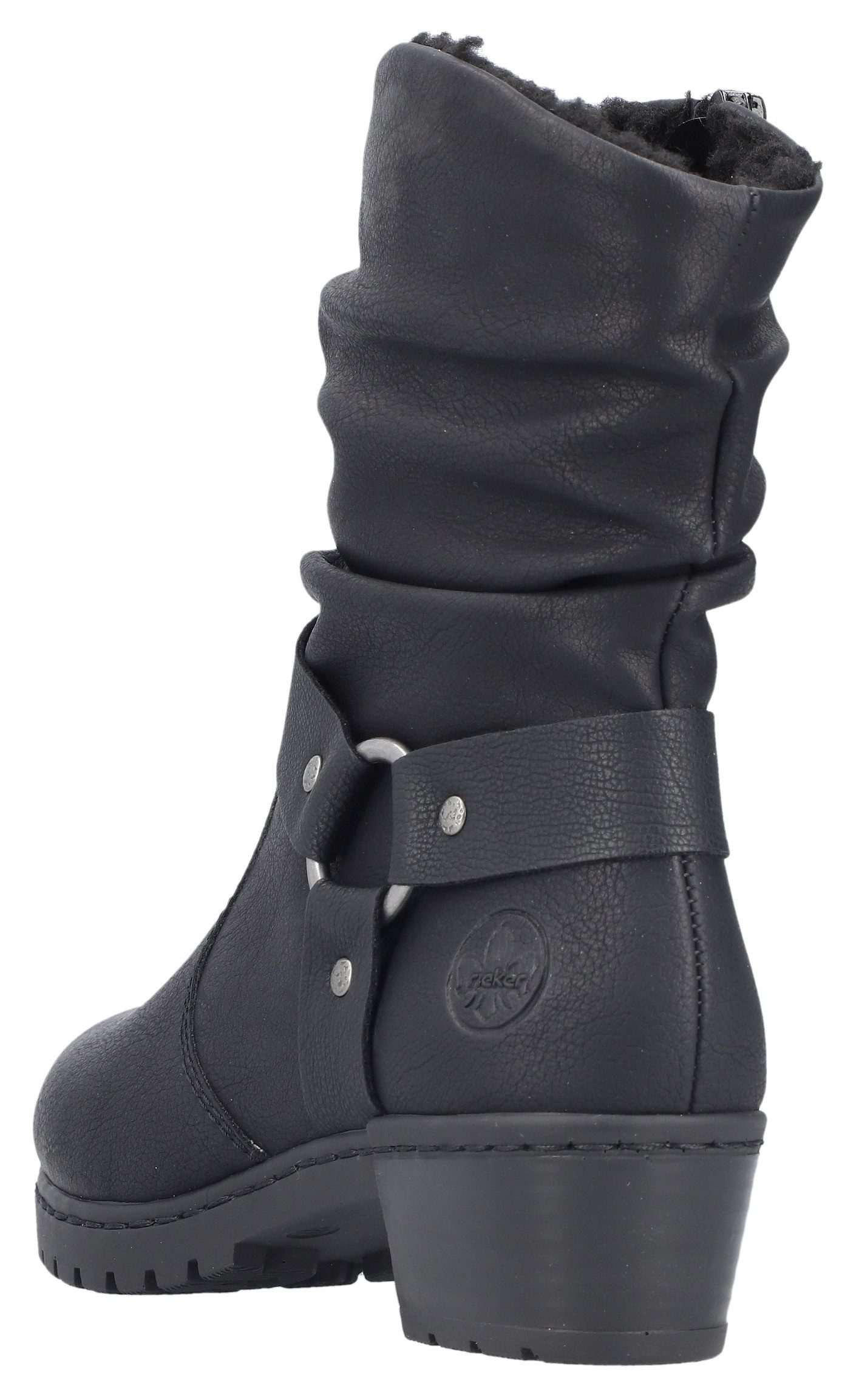 Rieker Winterlaarsjes western-enkellaars, cowboylaarzen, hakken, met decoratieve riem