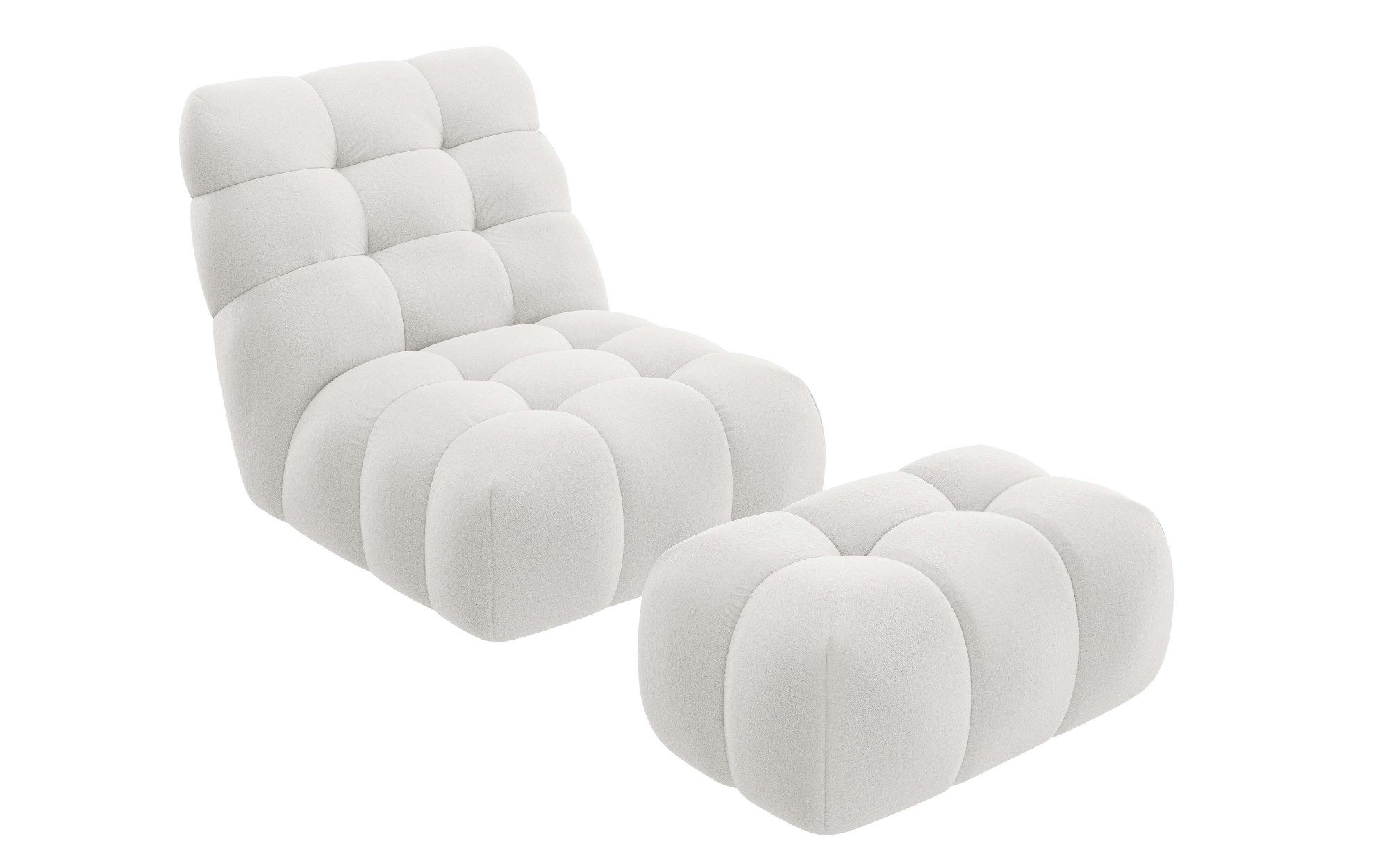 Guido Maria Kretschmer Home&Living XXL-fauteuil AURELIAN loveseat XXL met poef in set, leesstoel, relaxstoel met golfondersteuning, fijne structuur, grove structuur, velours