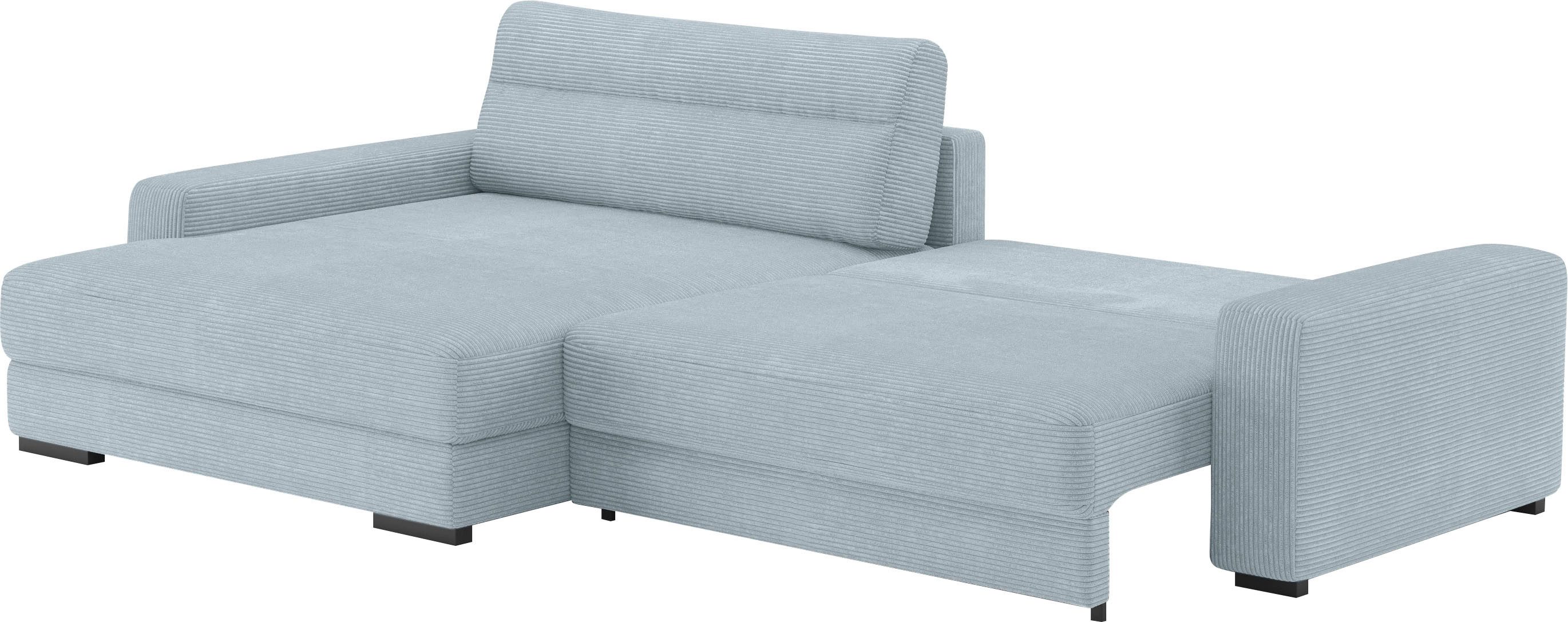 Mr. Couch Hoekbank Marcello DuraFlex L-vorm EasyBett, bedbox, koudschuimvering, tot 140 kg belastbaar