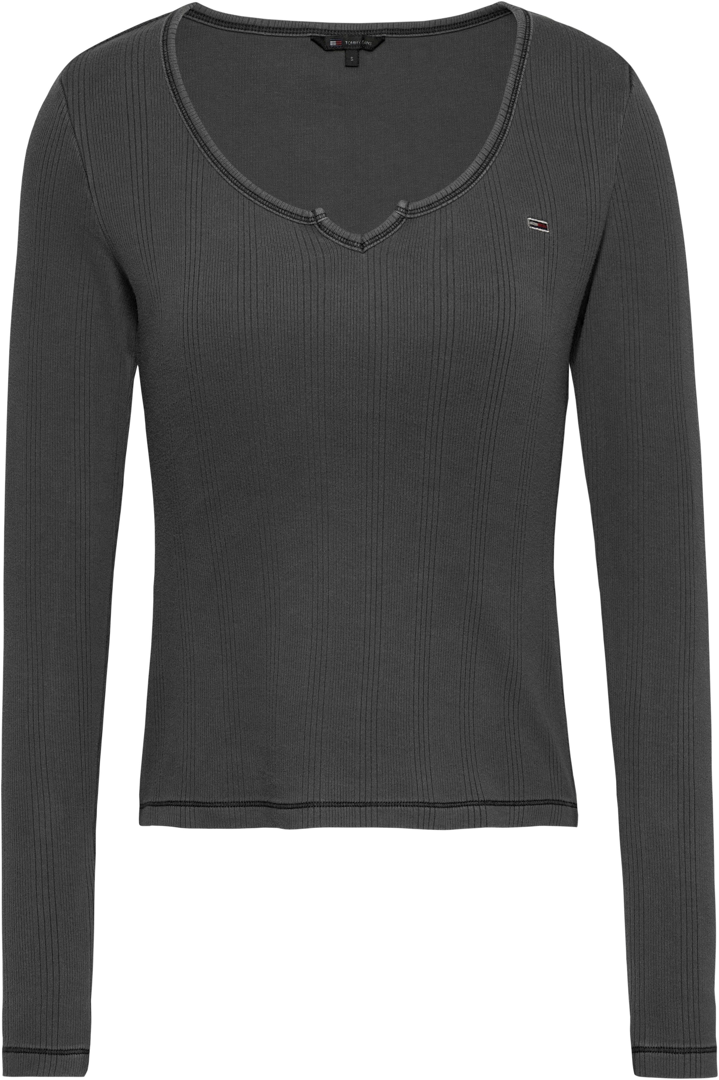 TOMMY JEANS Shirt met lange mouwen TJW SLIM NECKLINE DETAIL GMD LS