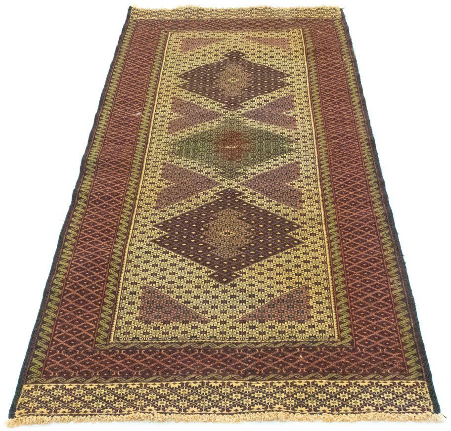 morgenland Wollen kleed Kelim Afghan vloerkleed met de hand geweven beige Laagpolig