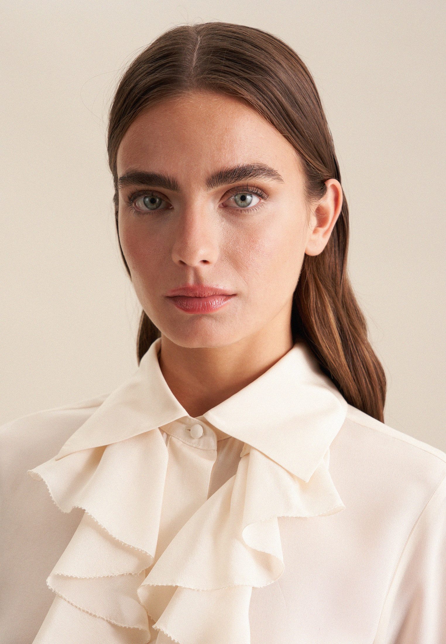seidensticker Blouse met ruches Zwarte roos