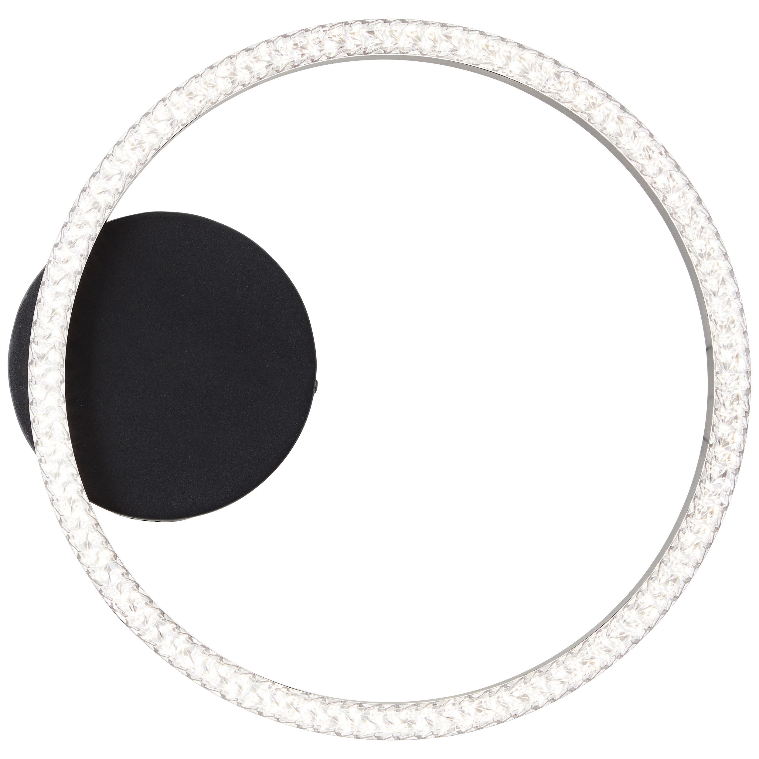 Brilliant Leuchten Led-plafondlamp AURELIA Kristaloptiek, Ø 30 cm, 1500 lm, 4000 K, metaal/kunststof, zwart
