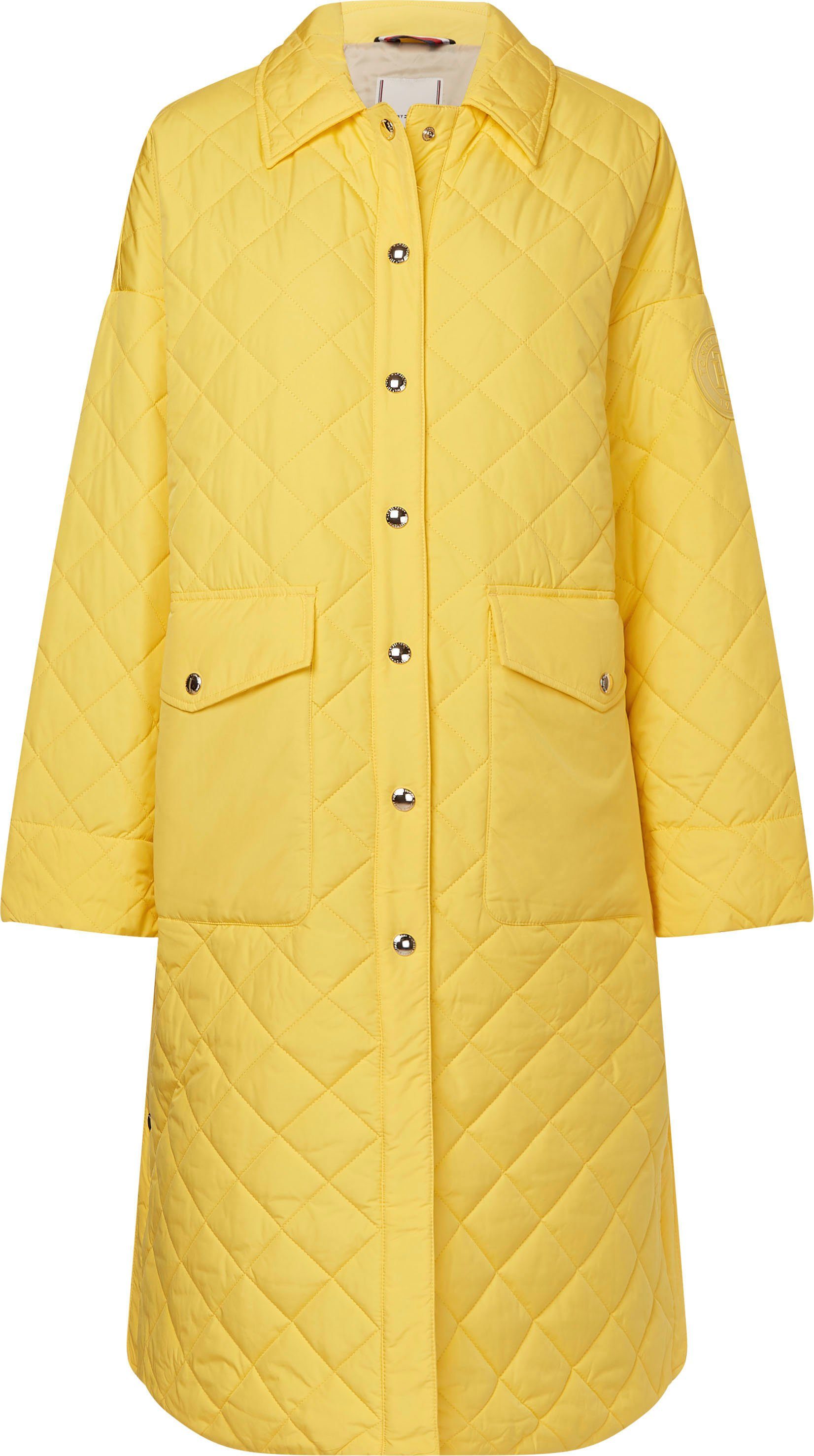 Tommy Hilfiger Gewatteerde jas QUILTED SORONA LONG SHACKET met grote opgestikte klepzakken