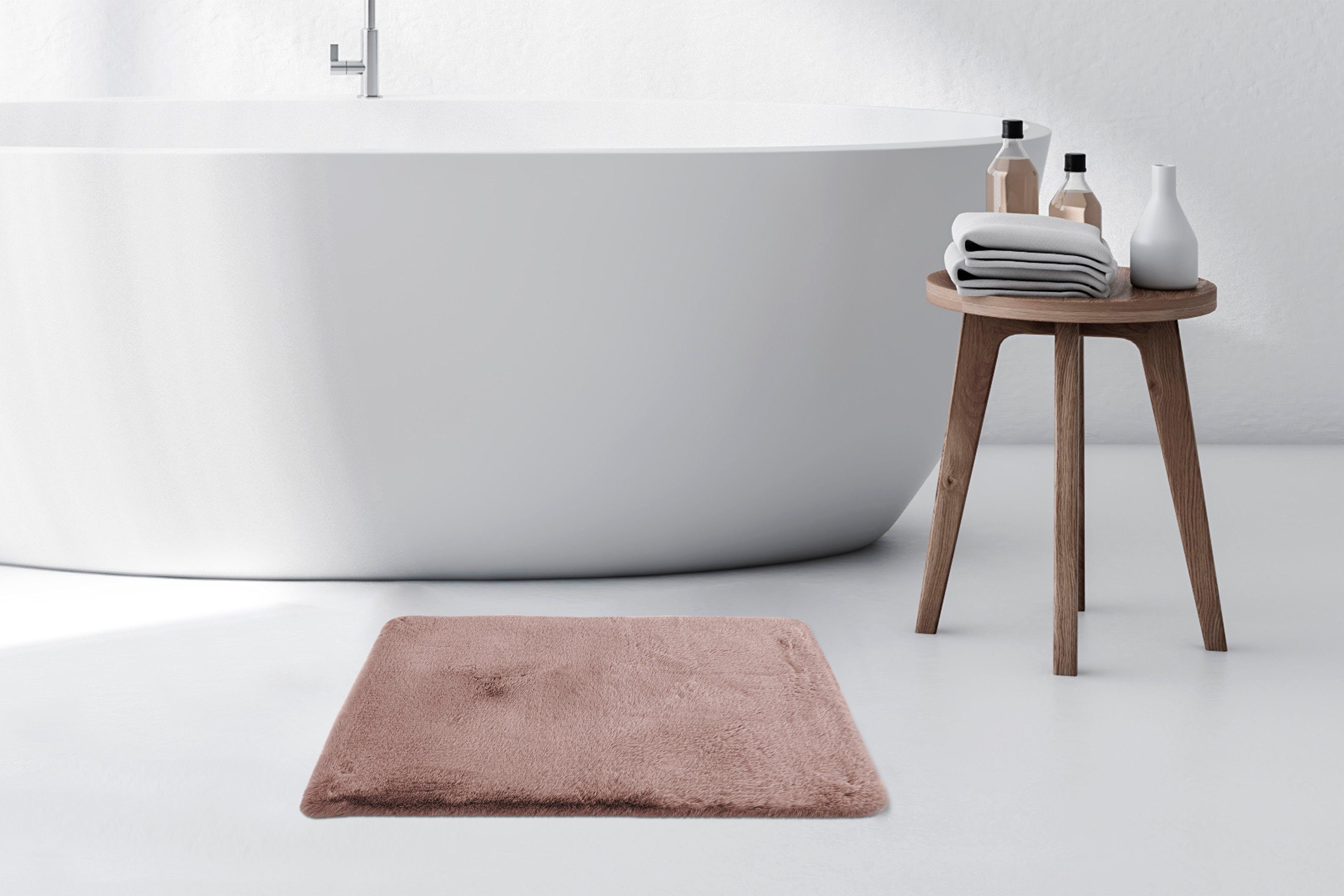 Kayoom Badmat Rabbit zachte konijnenbont haptiek, badkamer, kinderkamer, slaapkamer (1 stuk)