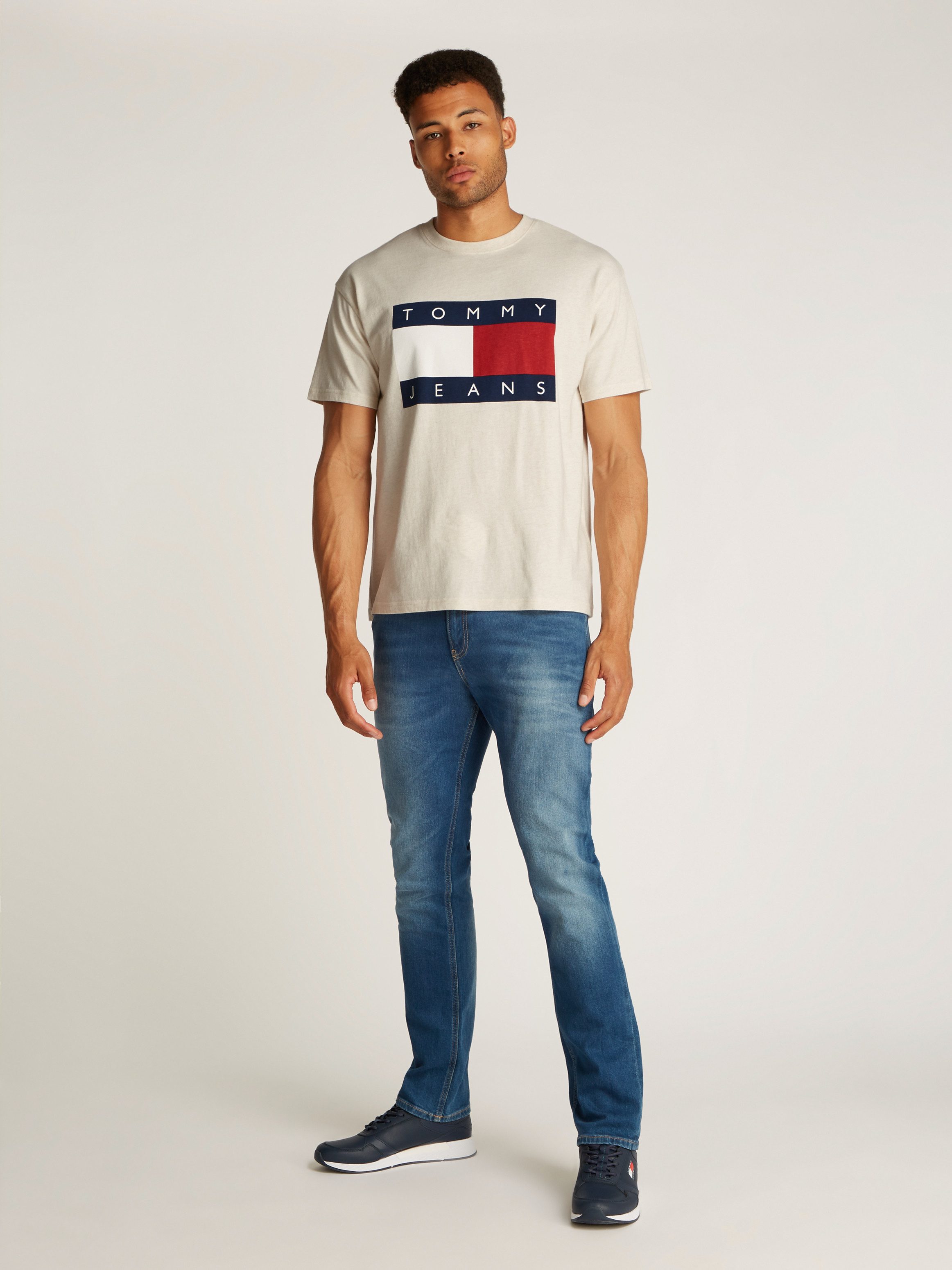 TOMMY JEANS T-shirt TJM RLX MELANGE BIG FLAG TEE
