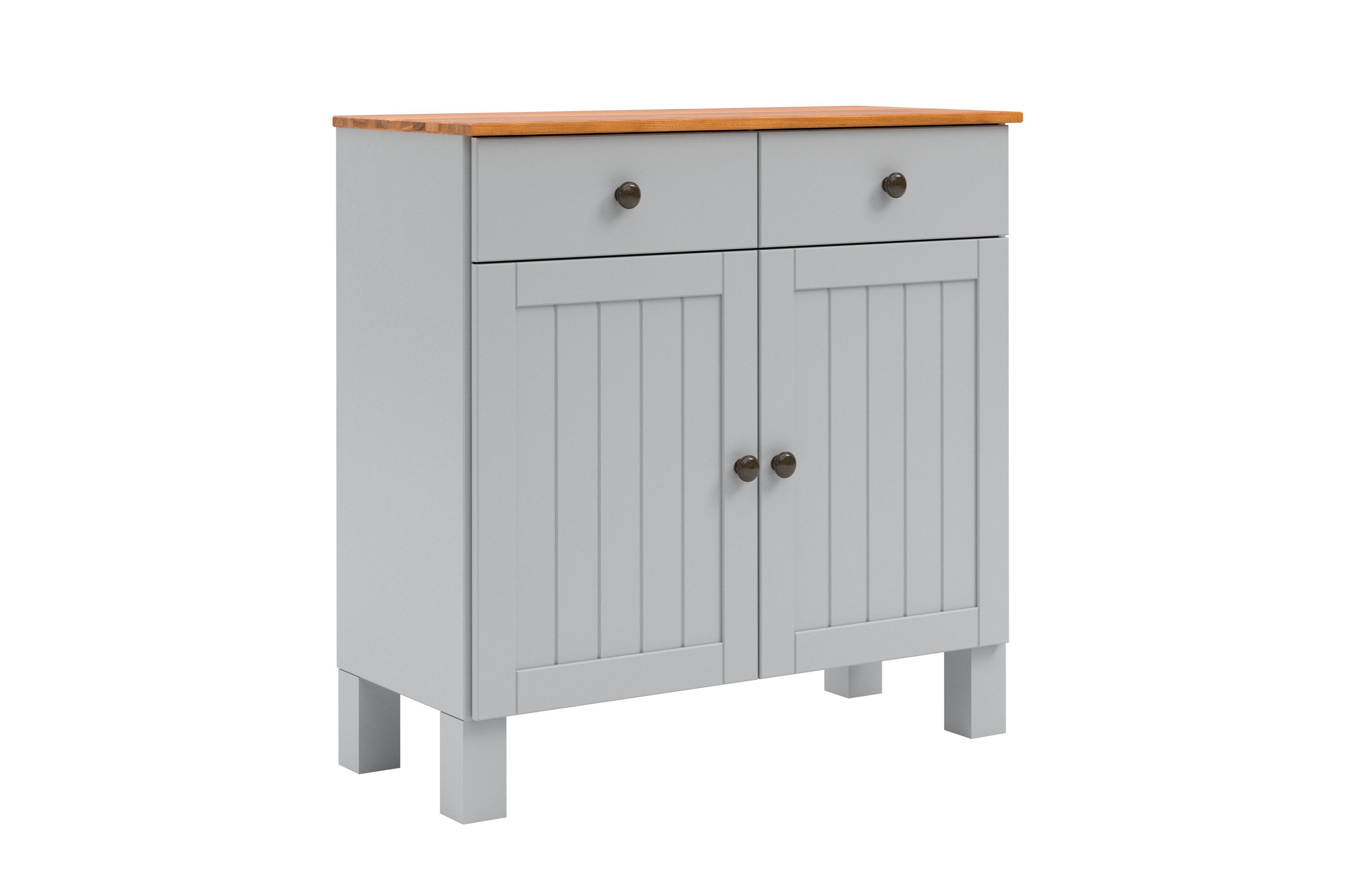 Home affaire Sidetable Alby2 Met 2 deuren, 2 lades en metalen grepen, breedte 85 cm dressoirs grijs