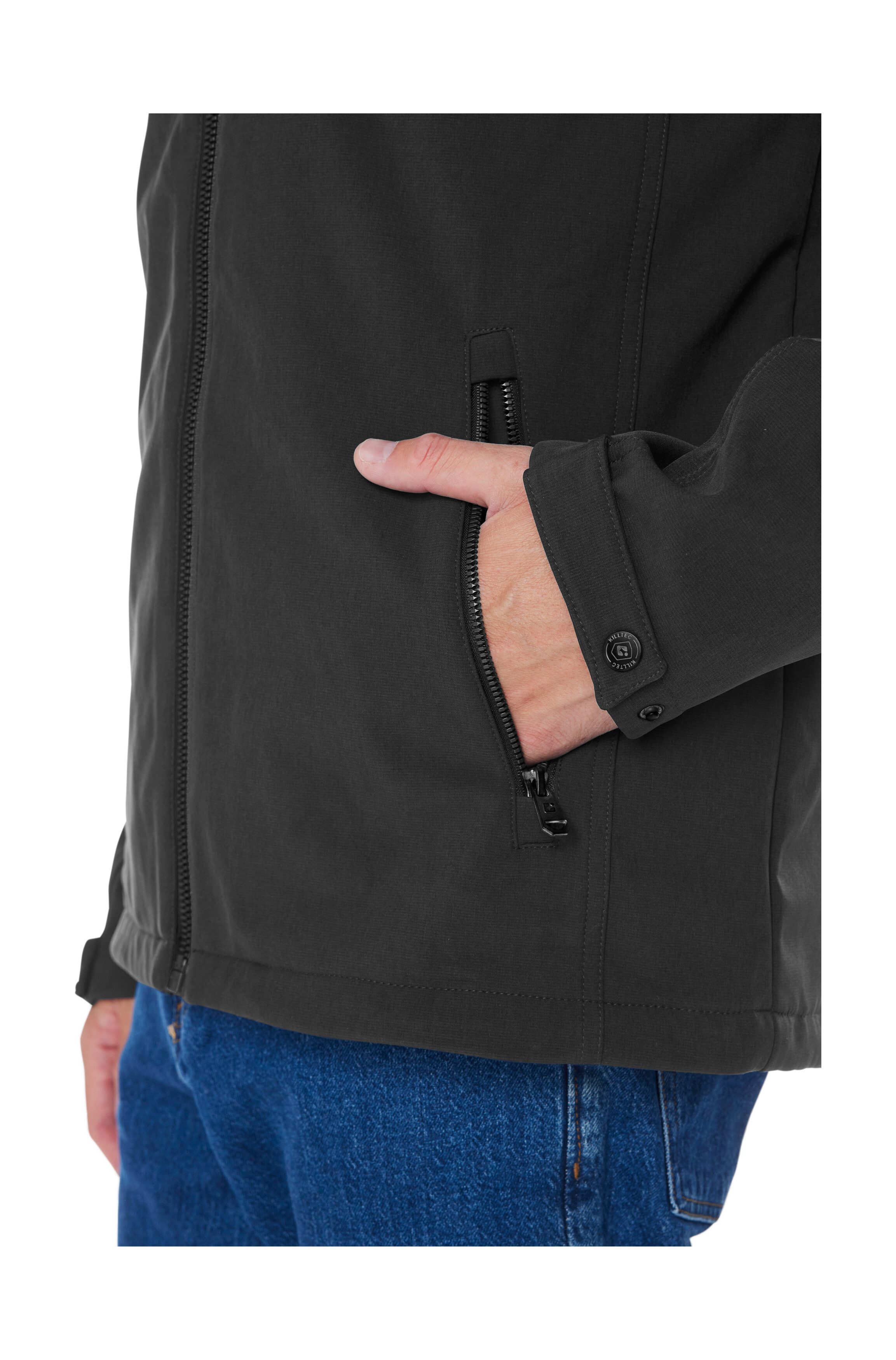Killtec Softshell-jack Heren softshelljas Waterafstotende softshelljack met fleece, afneembare capuchon