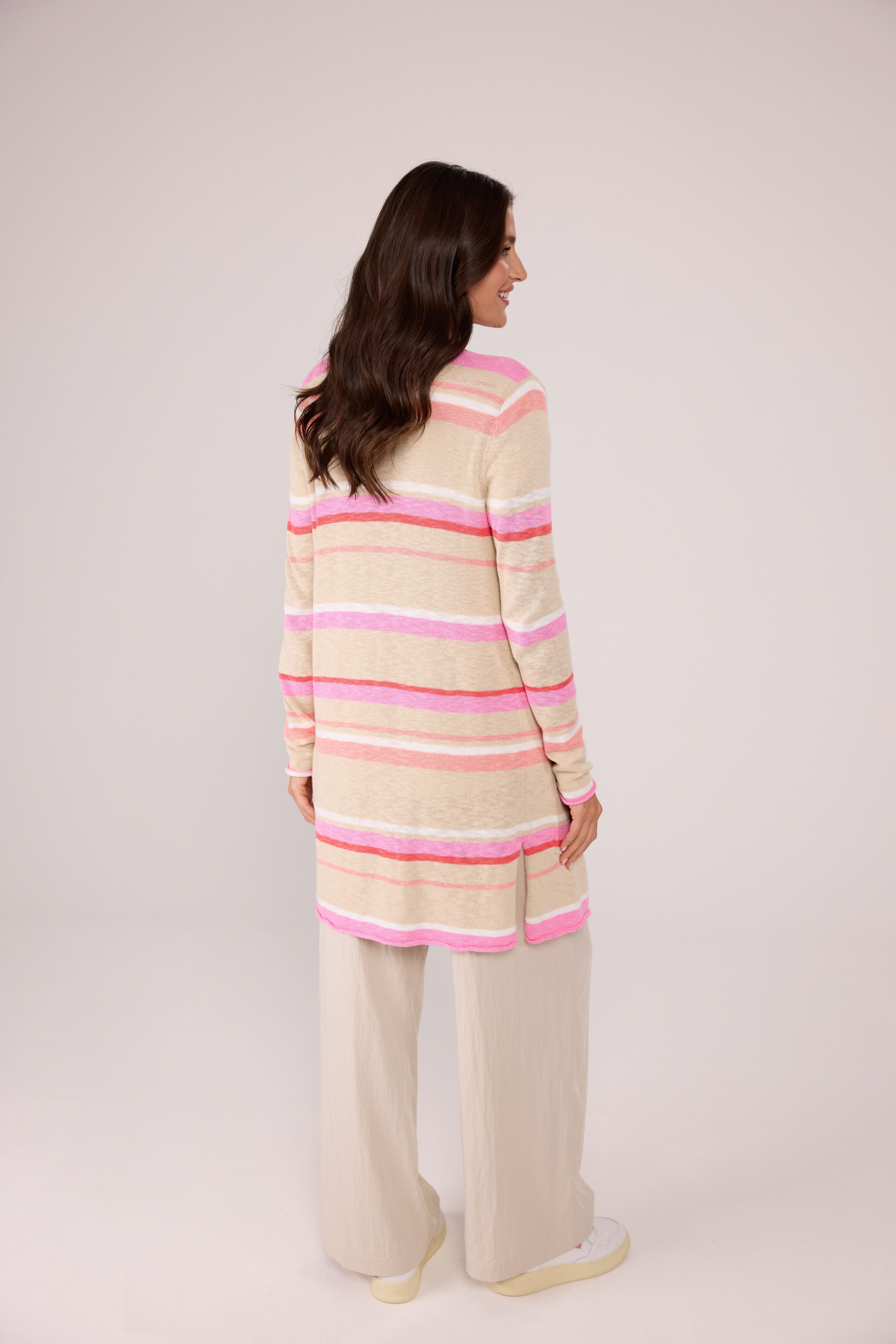 Lieblingsstück Lang vest SinaL met all-over streepdesign