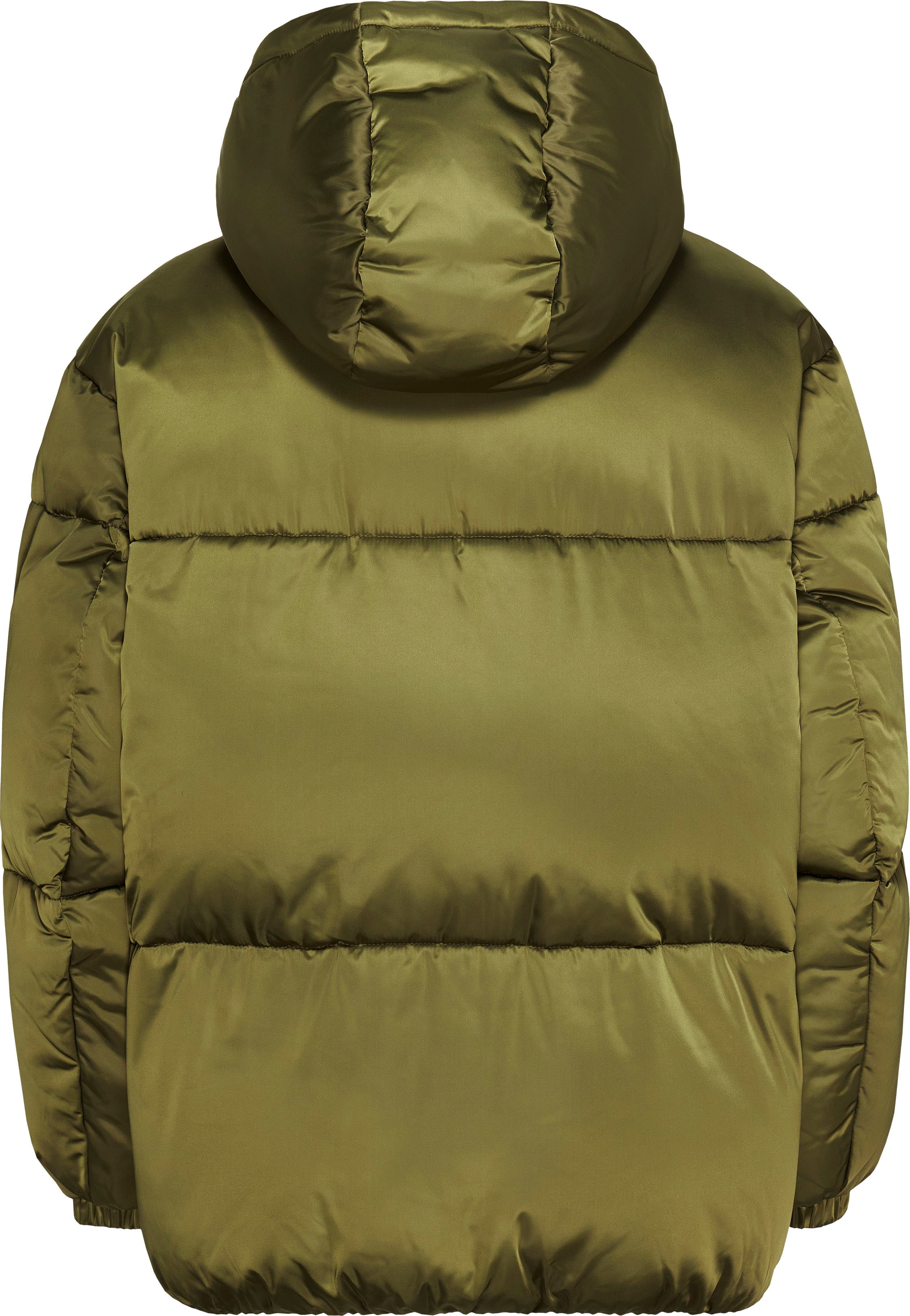 TOMMY JEANS Gewatteerde jas TJW OVR SATIN PUFFER met tommy jeans-merklabel