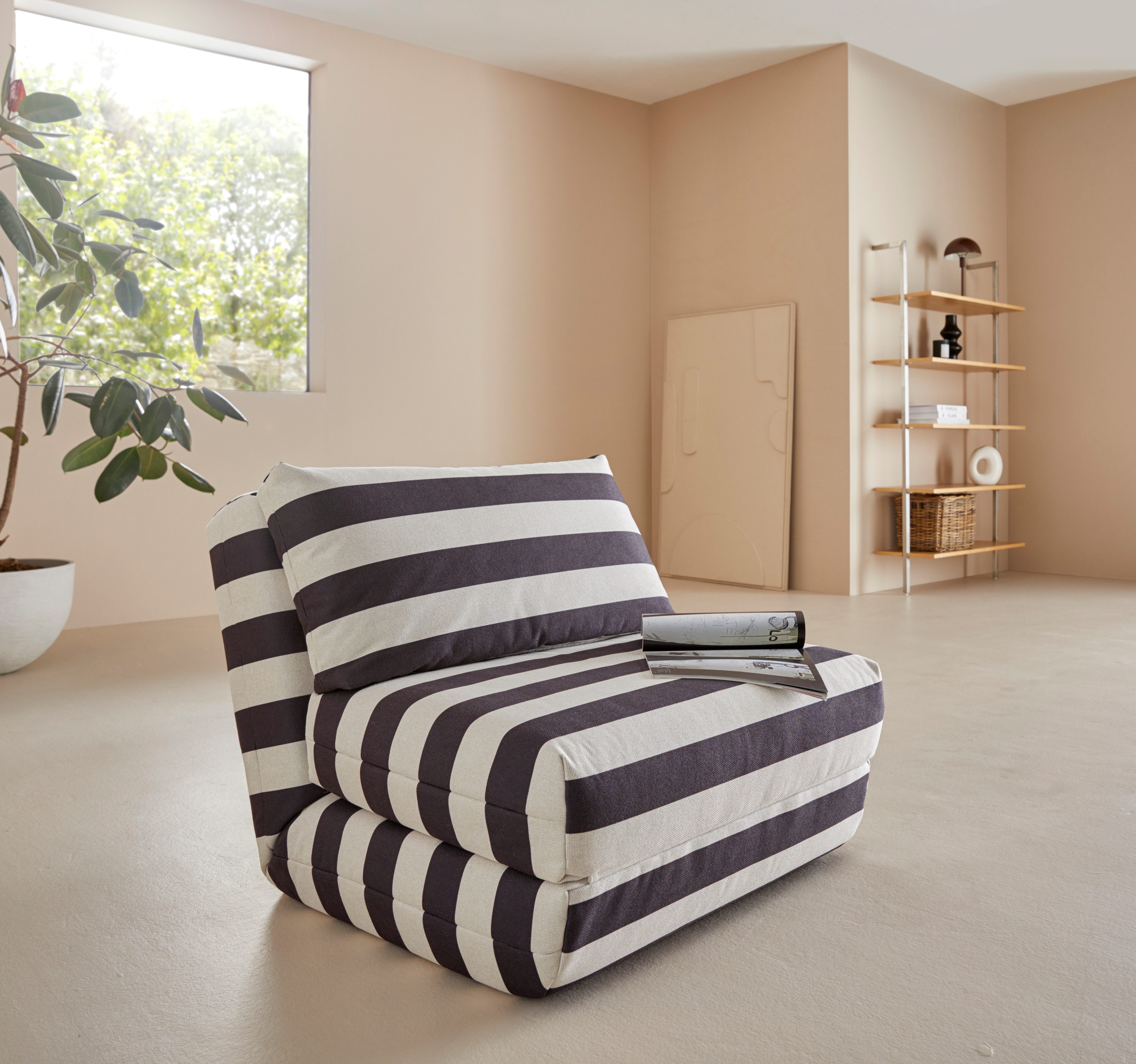 LeGer Home by Lena Gercke Fauteuil Amara Slaapstoel uitklapbaar, bedstoel, met rastering
