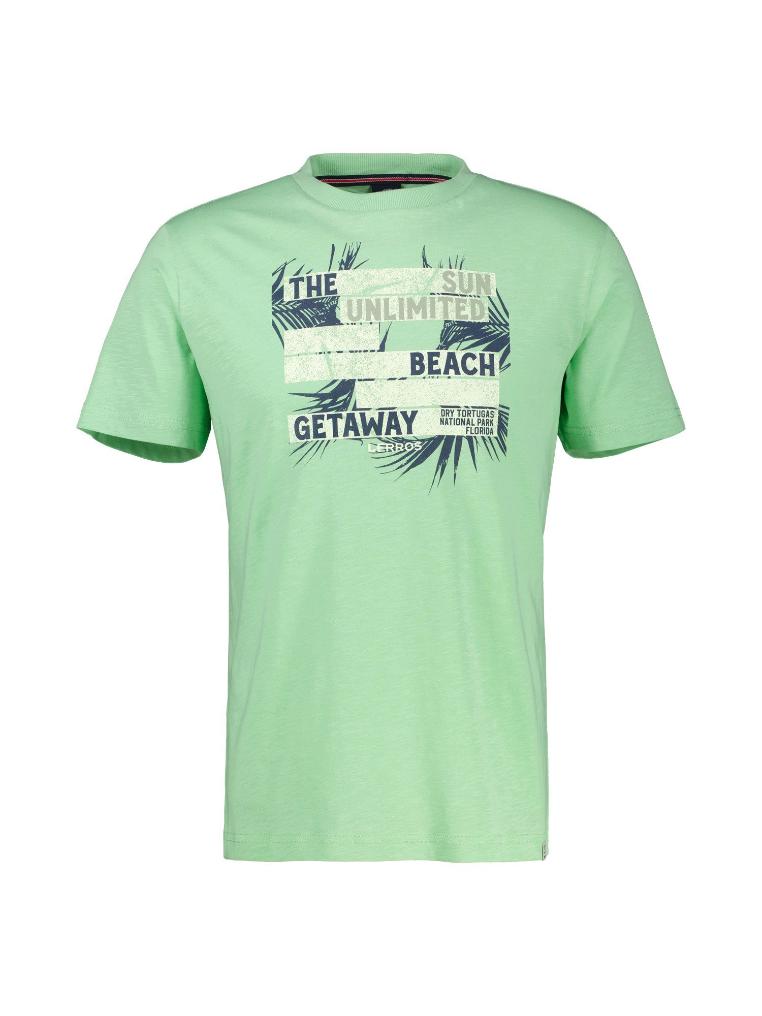 Lerros T-shirt LERROS heren T-shirt met zomerse borstprint