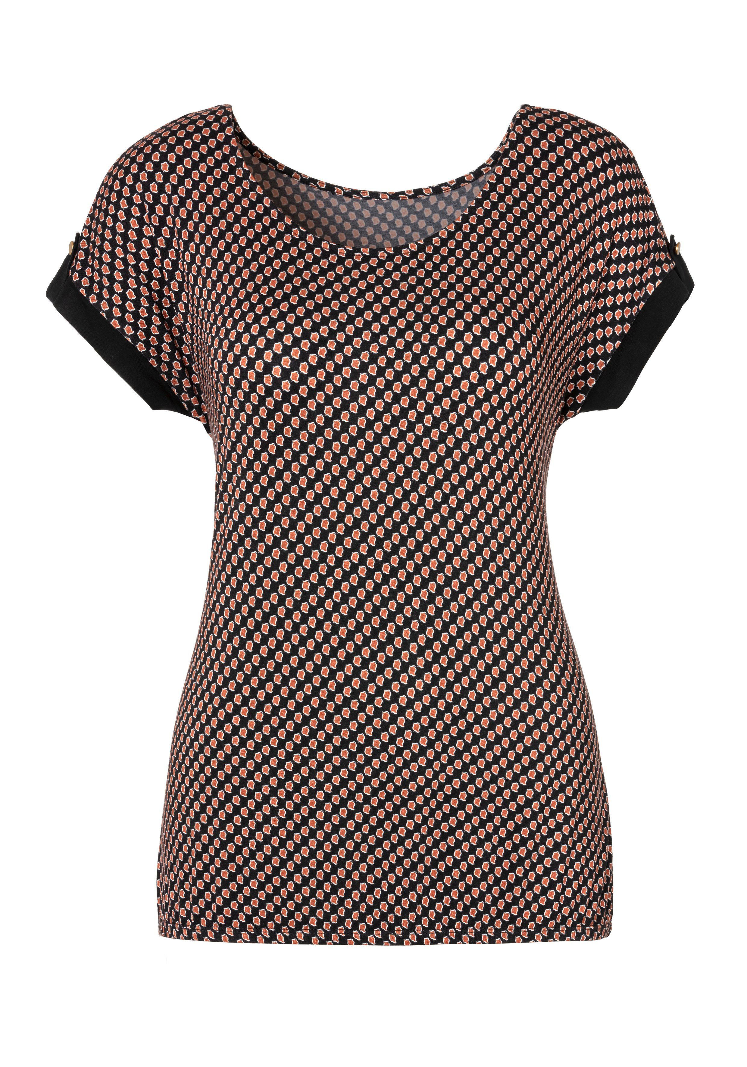 Vivance Shirt met korte mouwen Met decoratieve mouwzoom van zachte viscose-stretch