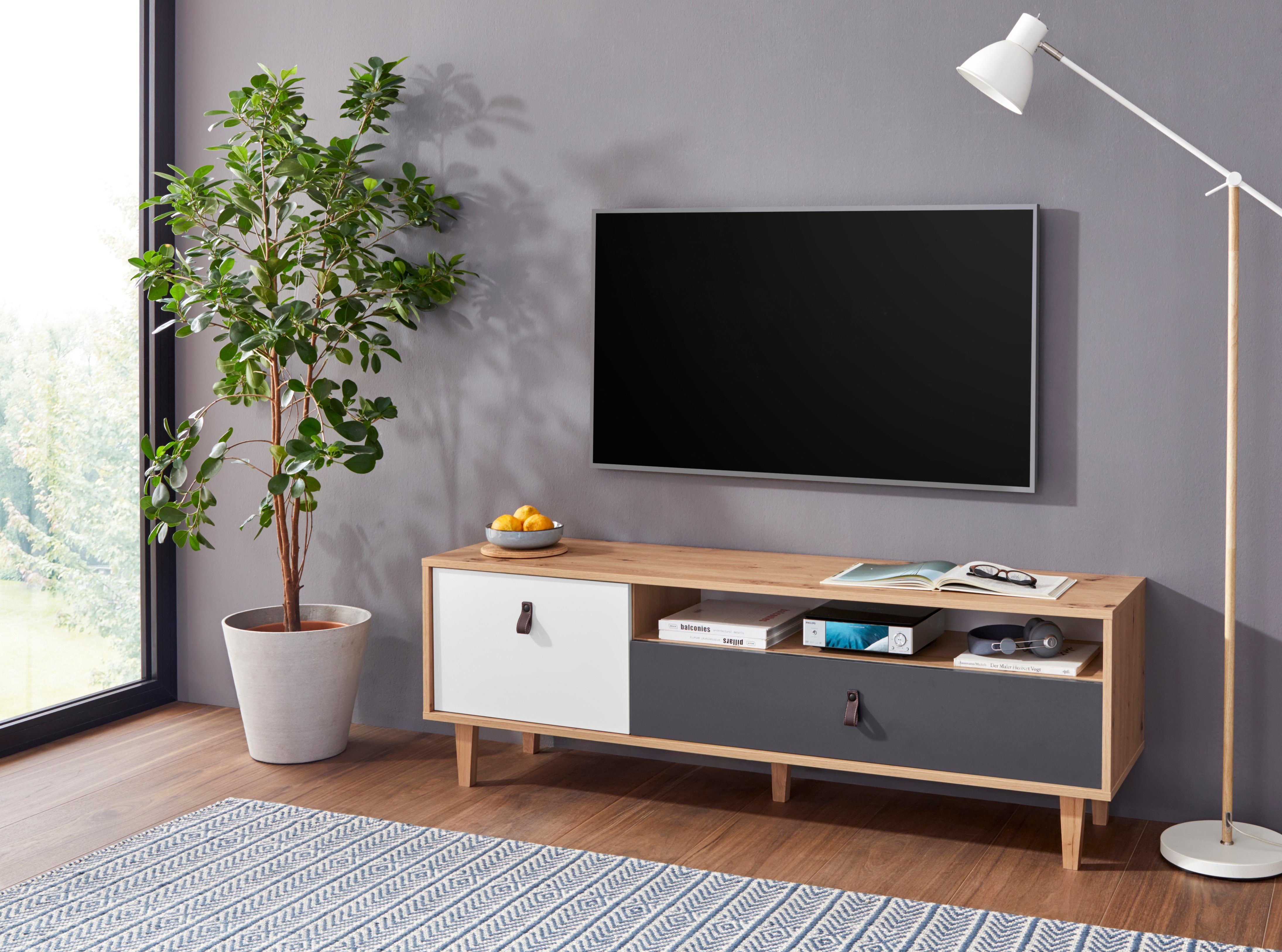 bewonderen ledematen Dalset Homexperts Tv-meubel BRISTOL , breedte 150 cm, met massieve eiken poten  koop je bij | OTTO