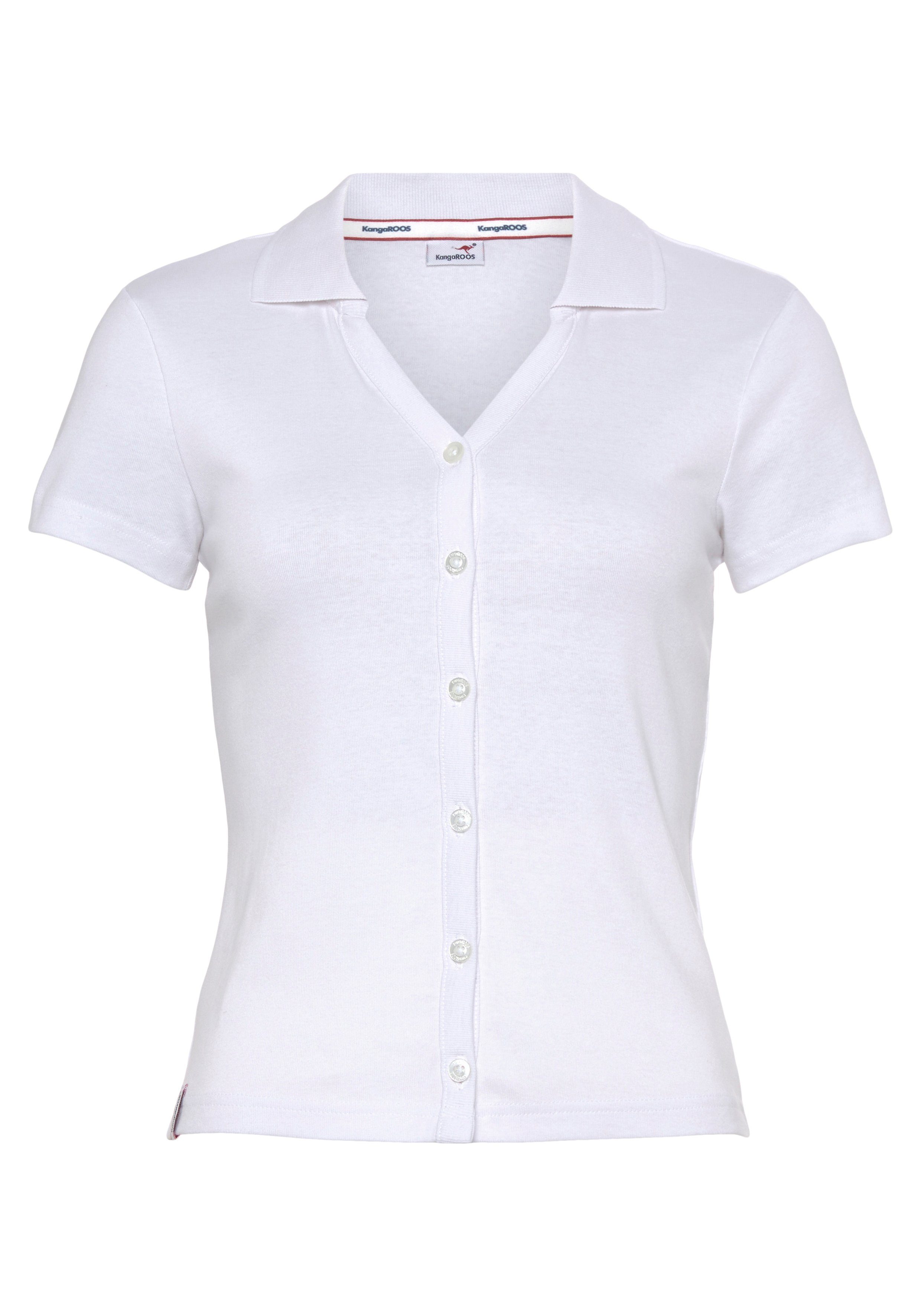 KangaROOS Poloshirt Korte mouwen, figuurvolgende snit, van katoen