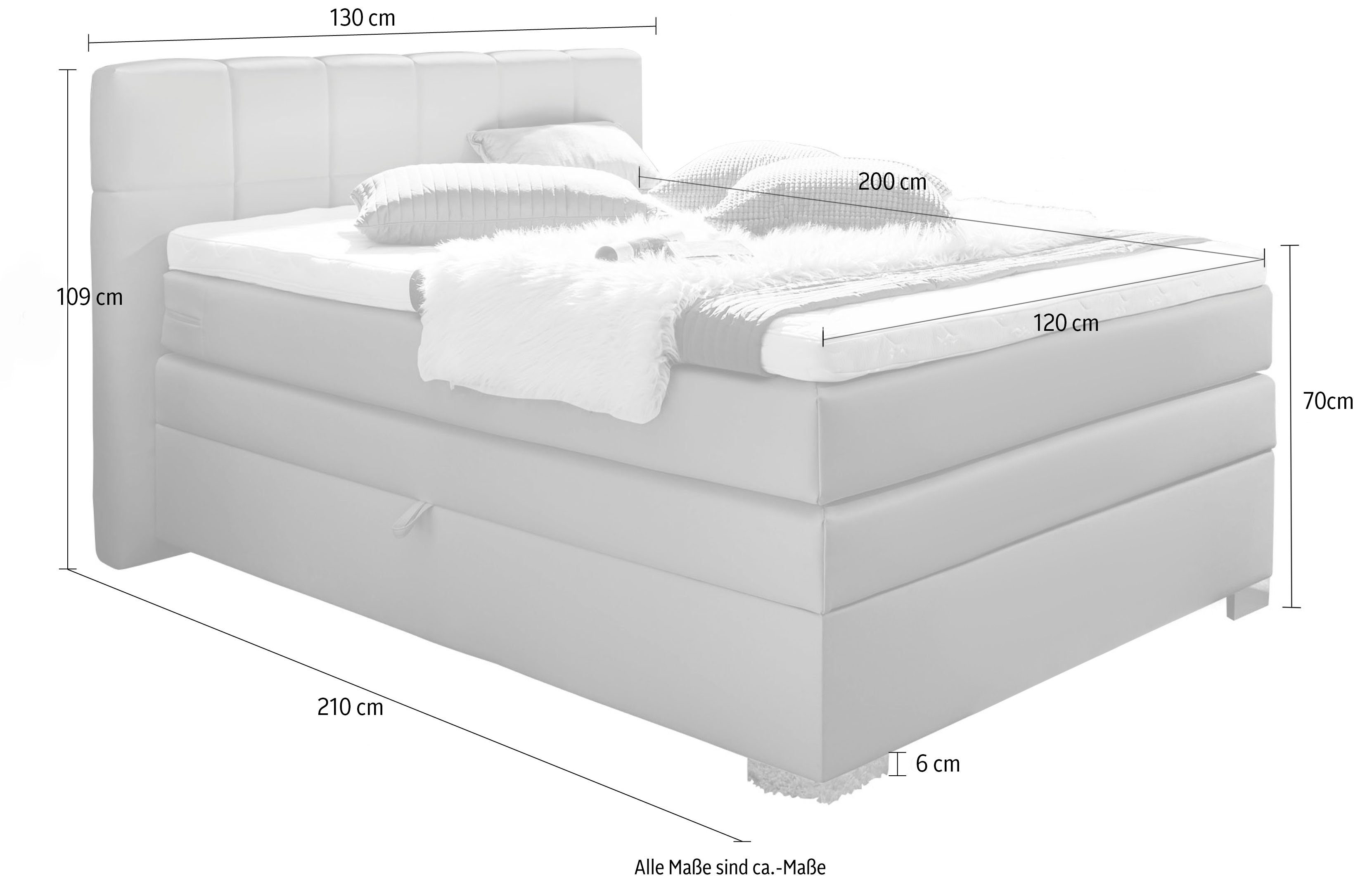 INOSIGN Boxspring Airdrie inclusief bedkist en topper