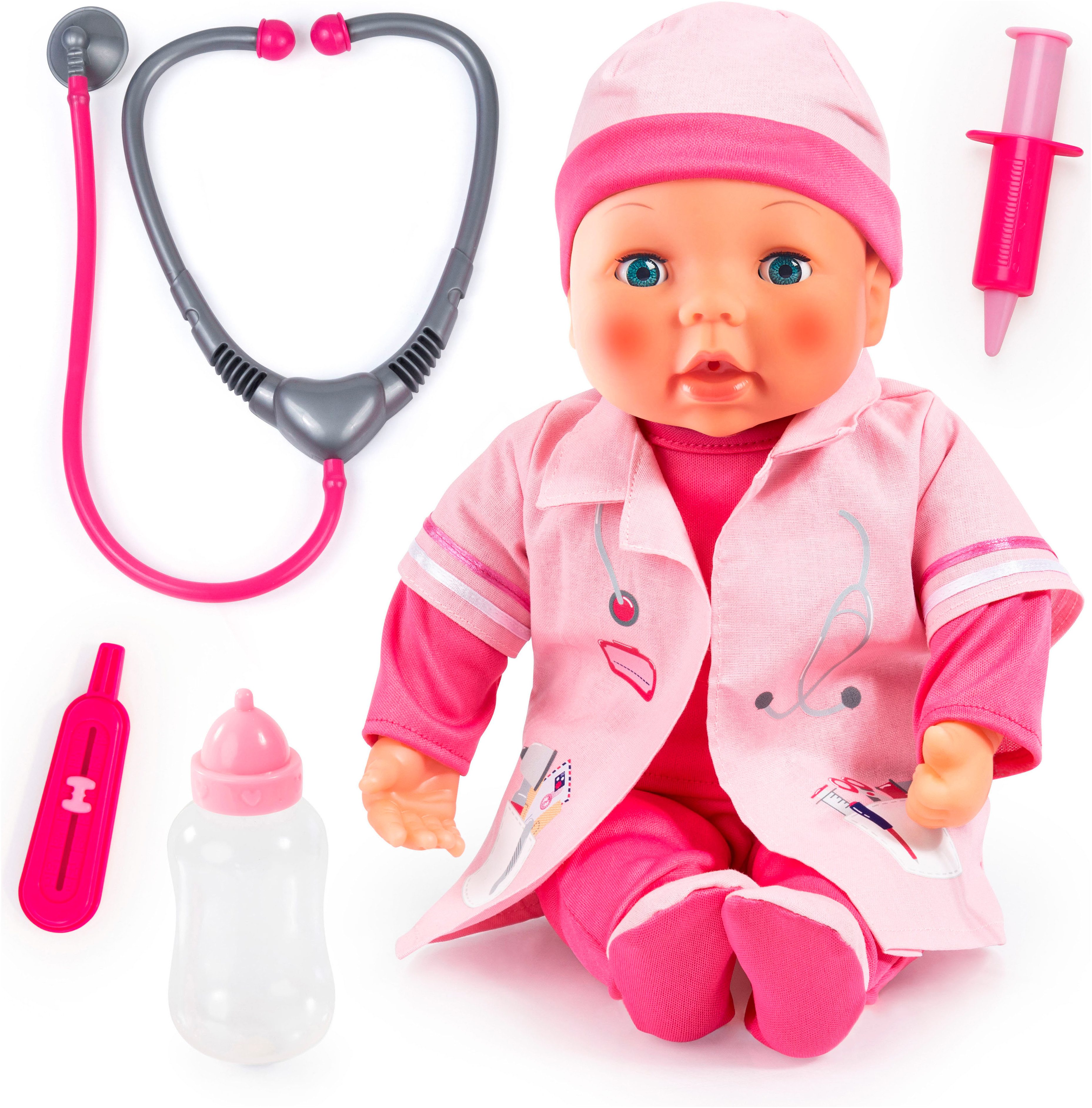 Bayer Babypop Pop, 38 cm met doktersset (5-delig)