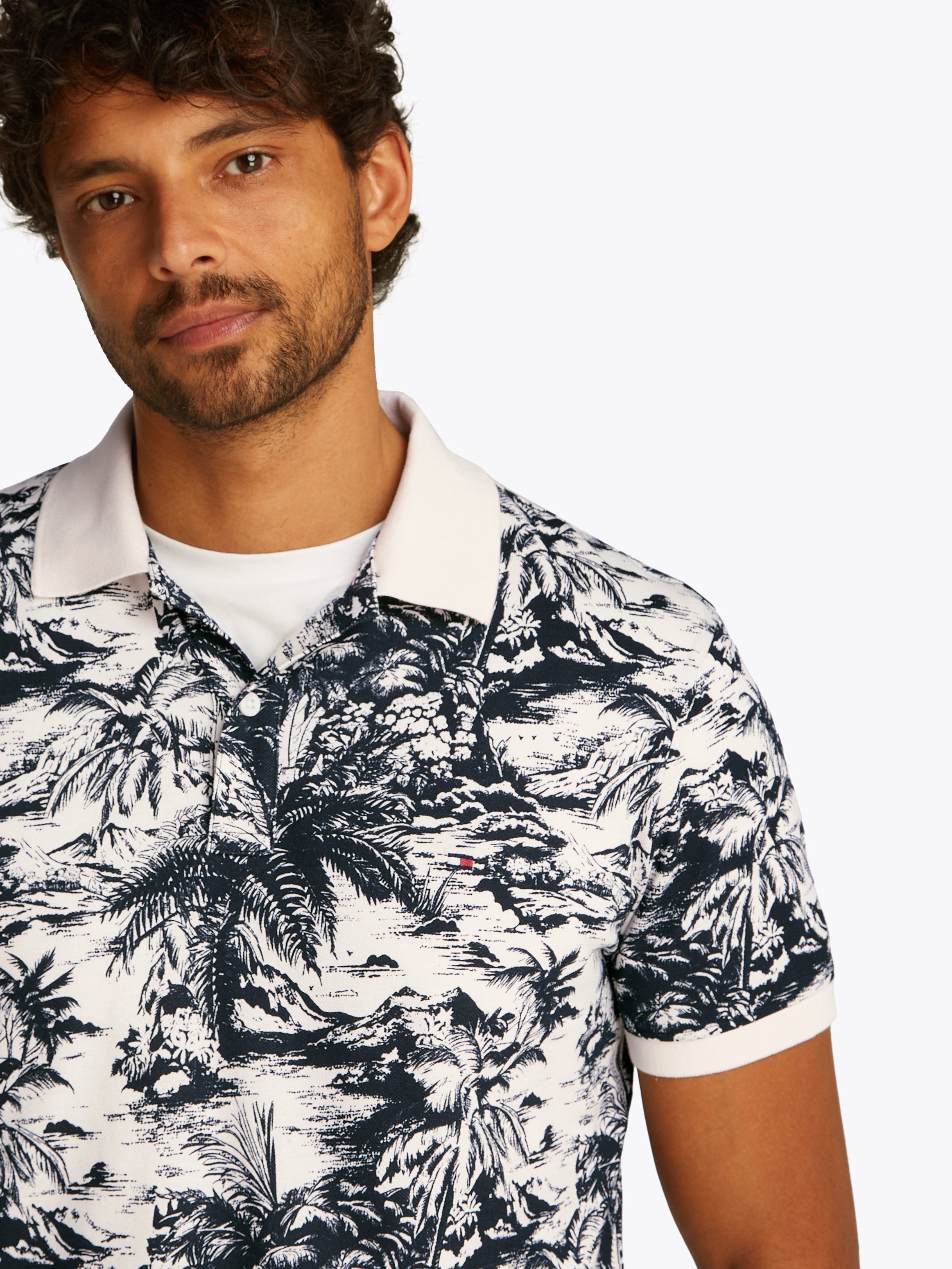 Tommy Hilfiger Poloshirt ALL OVER PRINT LINEN REG POLO