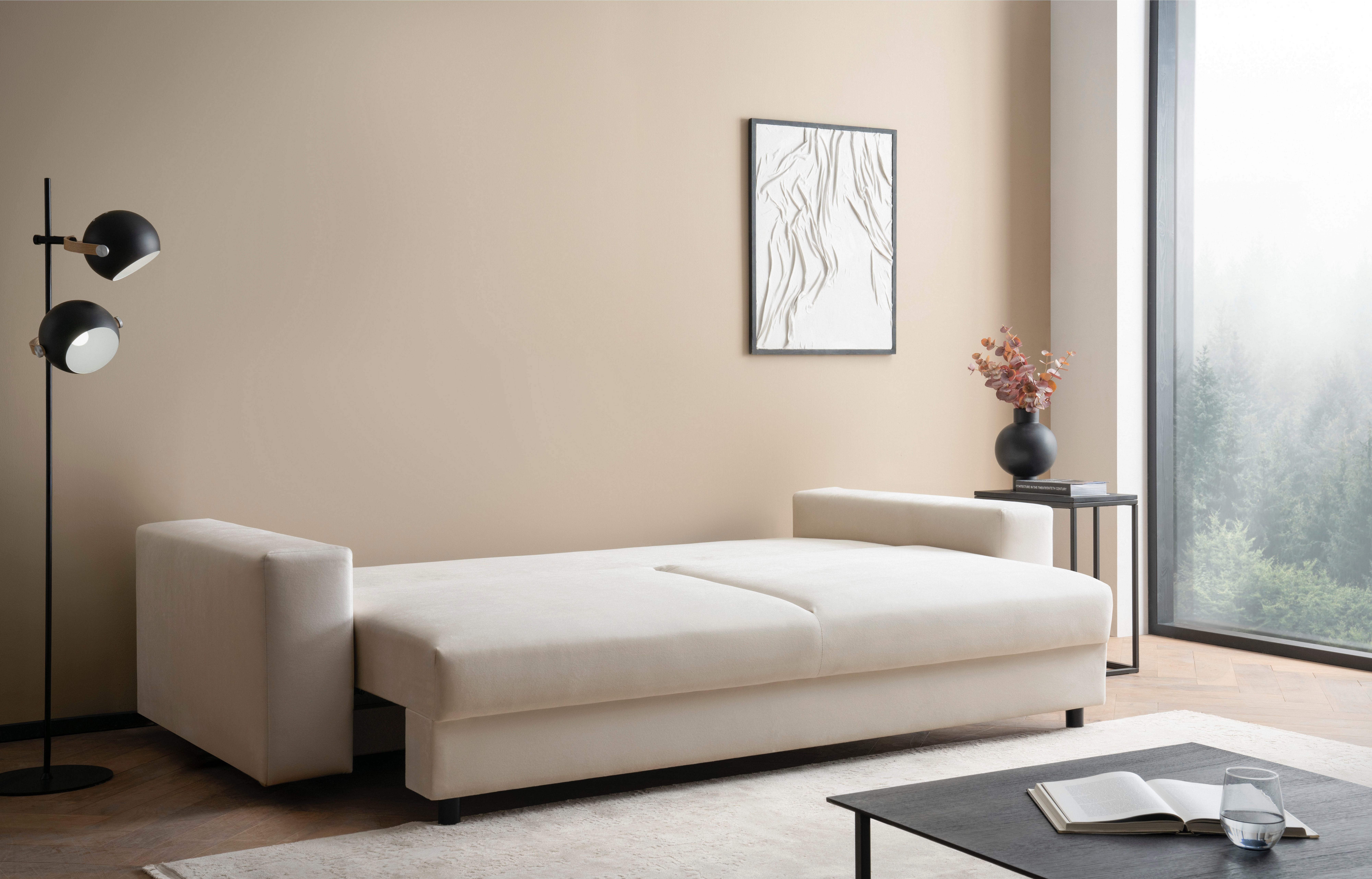 LeGer Home by Lena Gercke Slaapbank Imoga, kussen met slaapfunctie, 3-zits bank, bank met bedlade in moderne kleuren en stoffen, bedfunctie, ligoppervlak: 200x150 cm