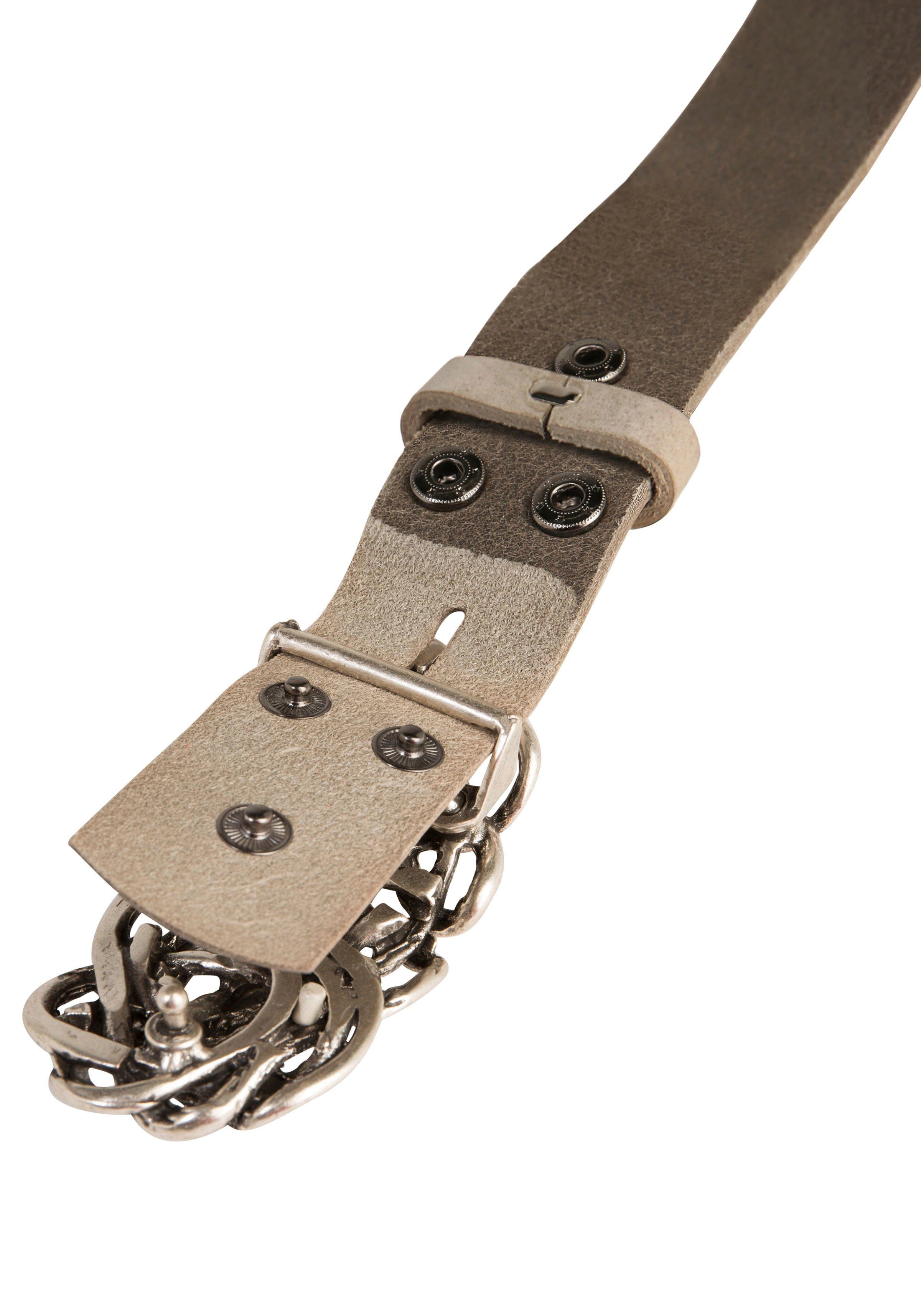 RETTUNGSRING by showroom 019° Leren riem met verwisselbare sluiting "straw knoop"