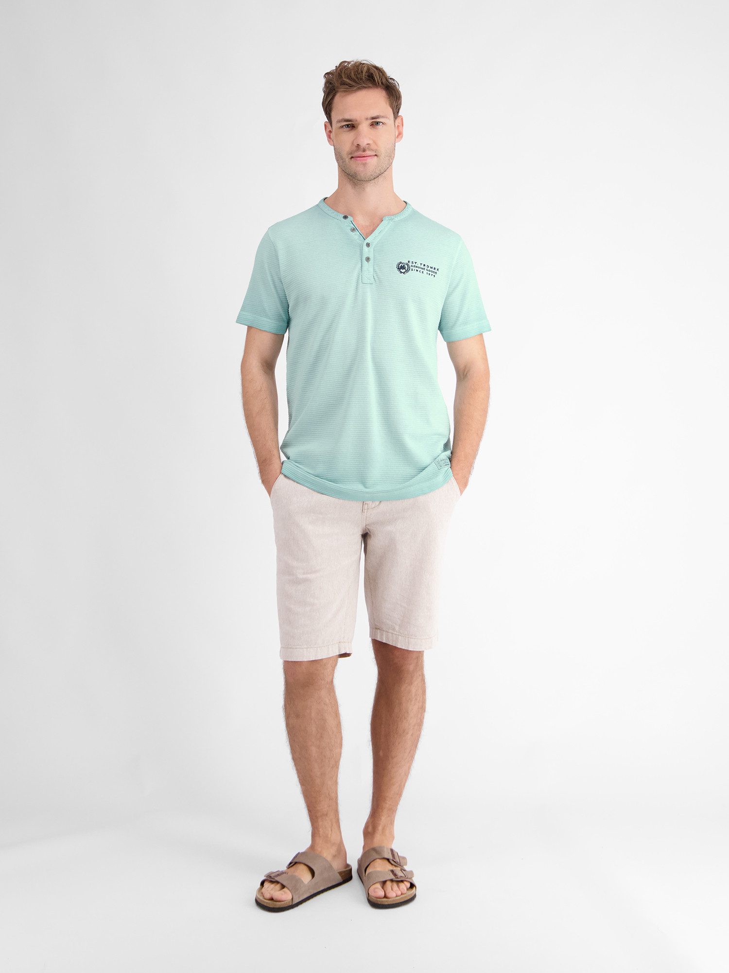 Lerros Henleyshirt LERROS serafino voor heren in sportieve look