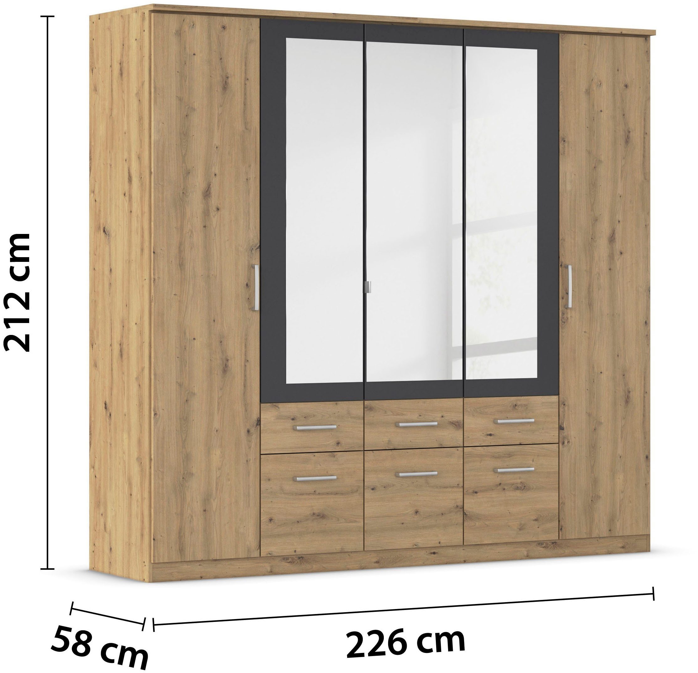 rauch Slaapkamerserie Compleet slaapkamer slaapkamer BURANO met kast in 3 breedtes(set)