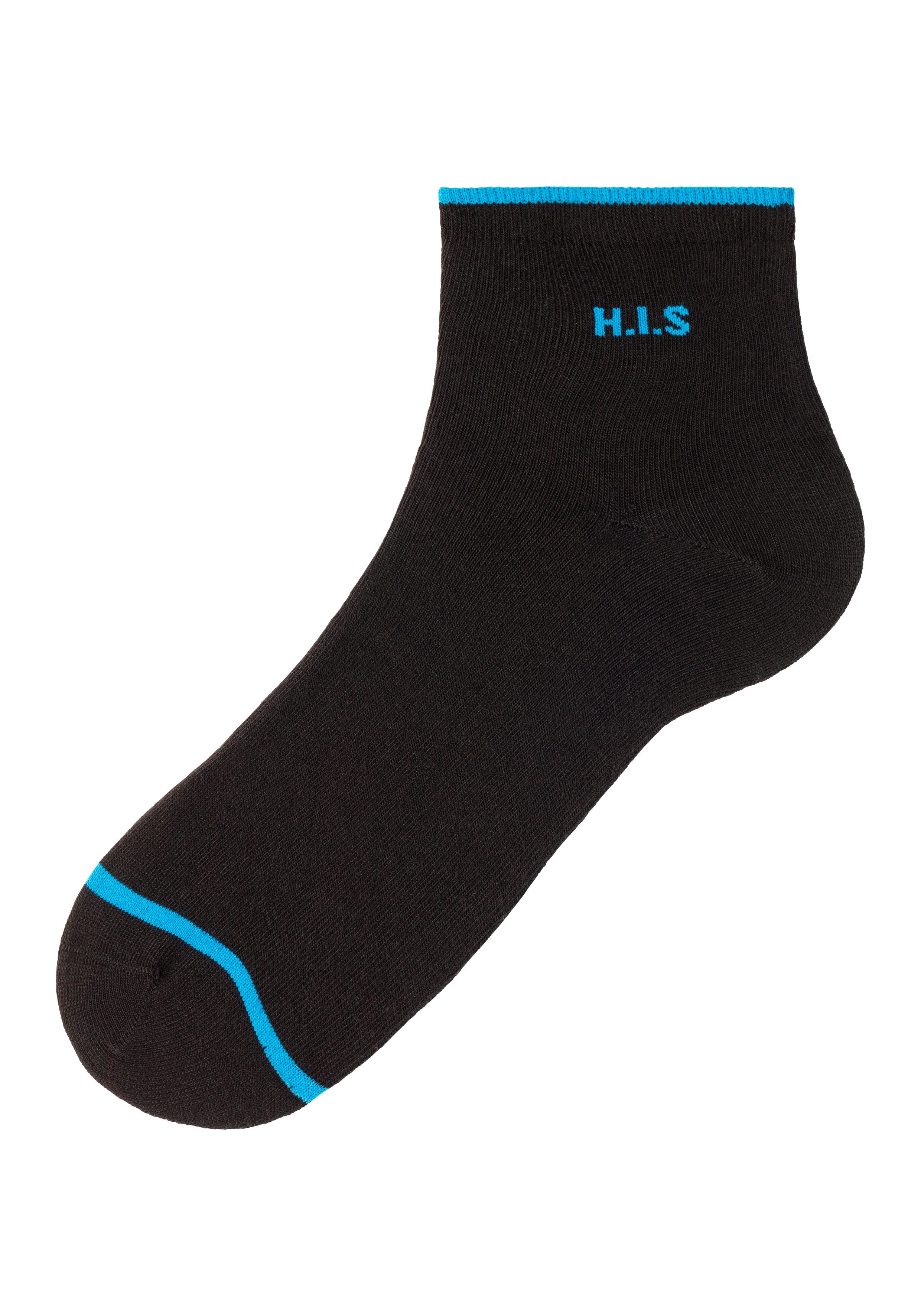 H.I.S Korte sokken met gekleurde boord (set, 7 paar)