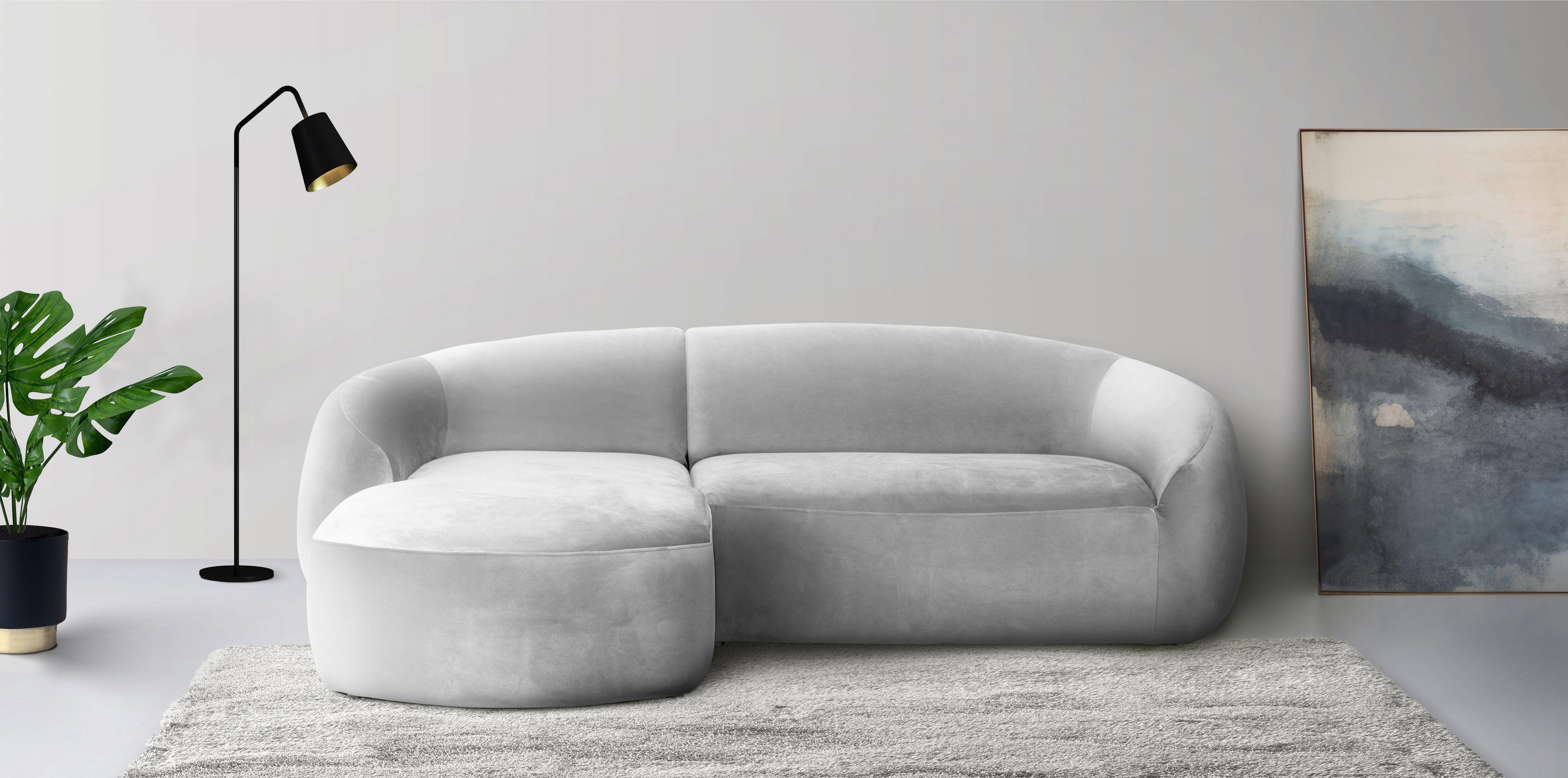 LeGer Home by Lena Gercke Hoekbank YANI, L-vorm, designbank, organische vorm, afmetingen B/D/H: 255/170/81 cm