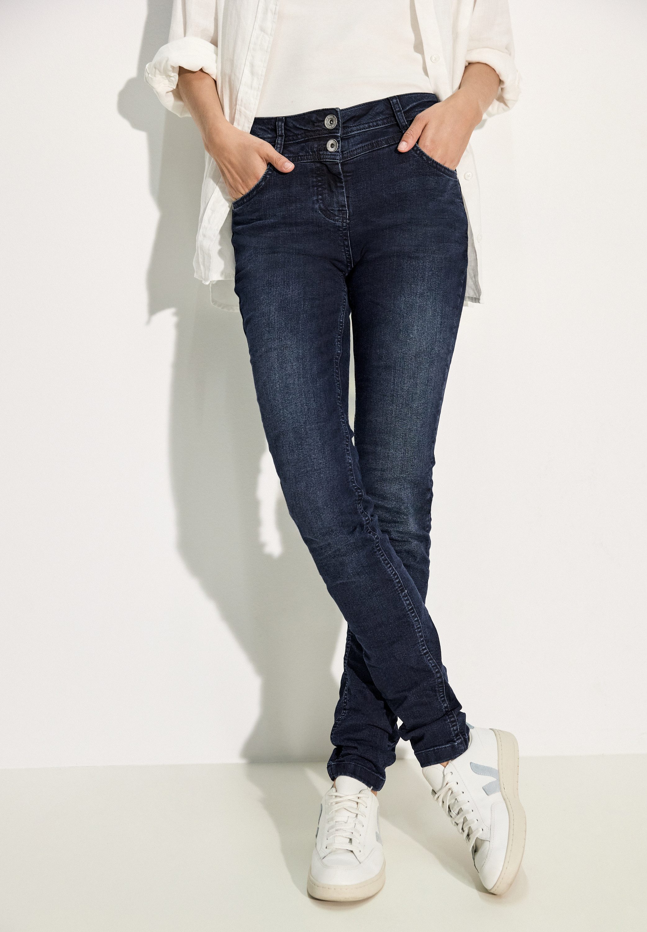 Cecil Slim fit jeans Stijl Vicky in five-pocketsstijl dames slim fit jeans maat 29 blauw