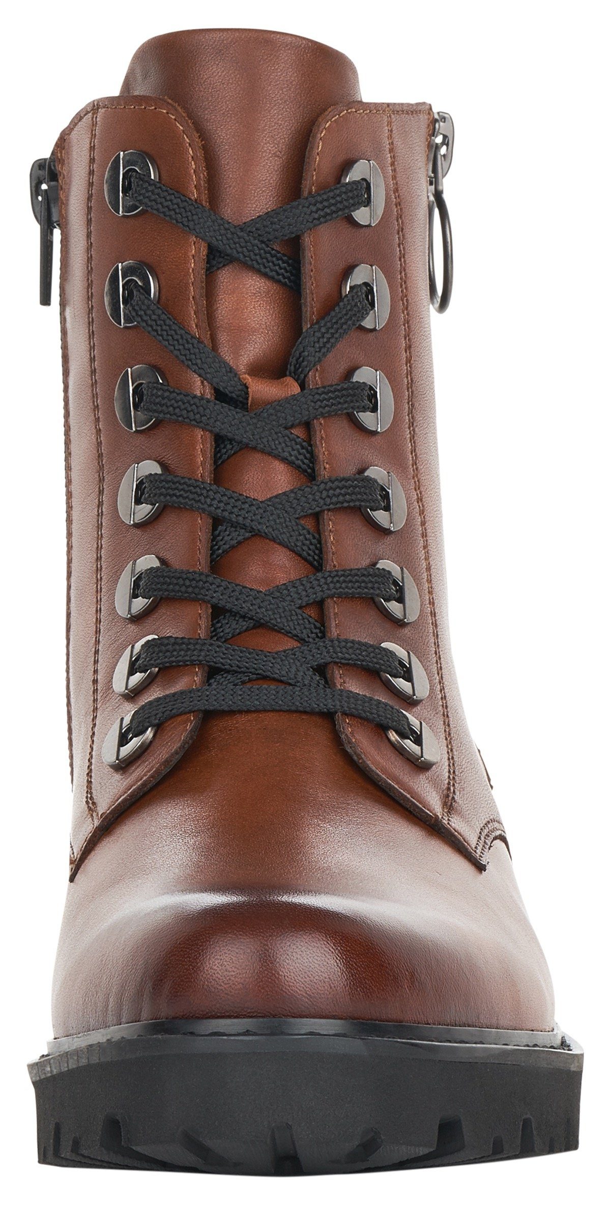 Remonte Veterlaarsjes blokhak, laarsjes, veterschoenen, flats in used look