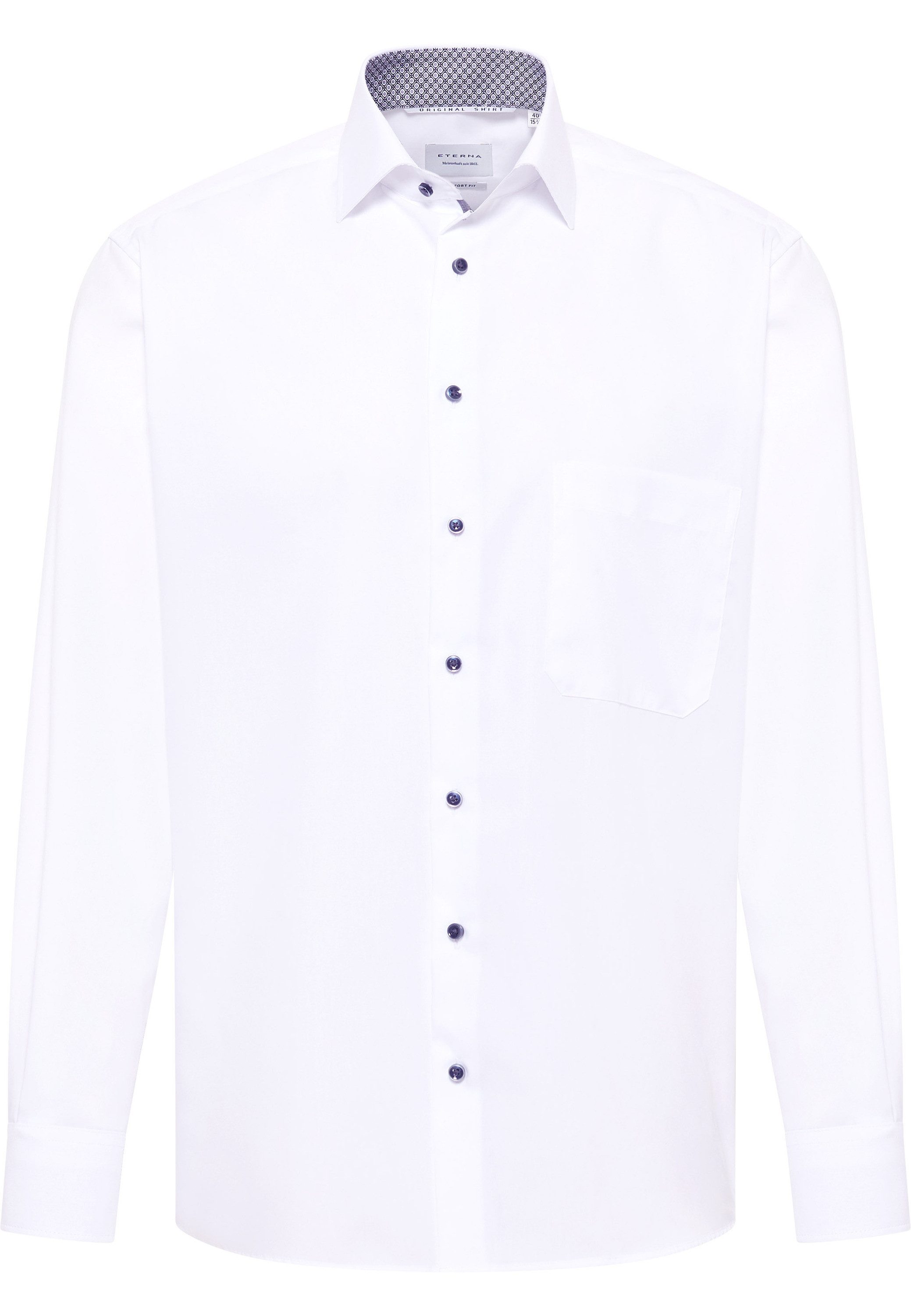 Eterna Overhemd met lange mouwen Comfort fit NON IRON (strijkvrij)