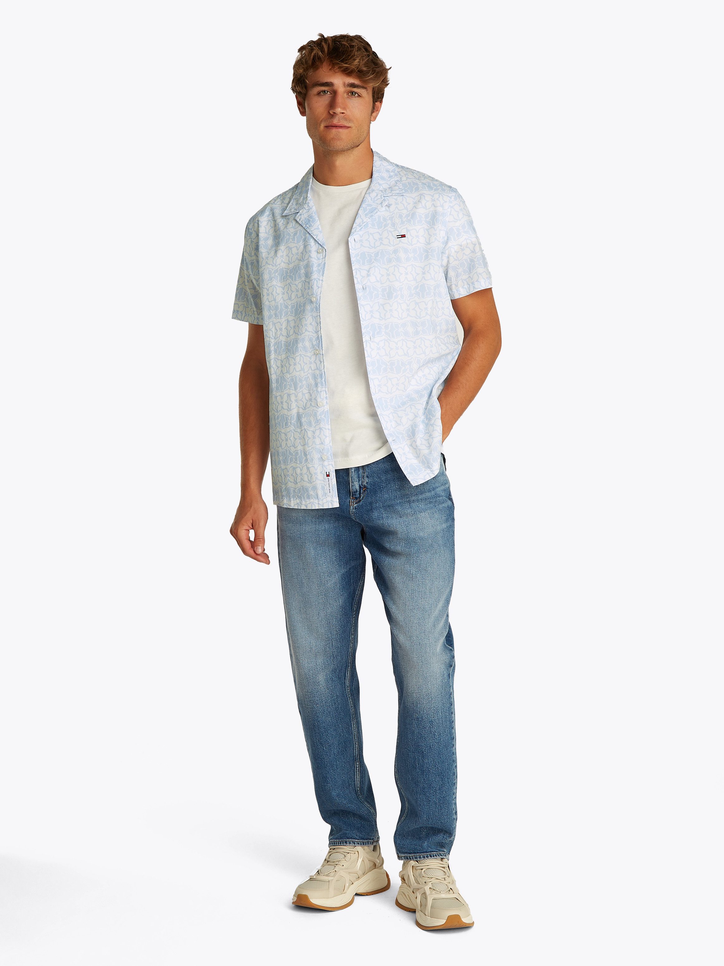 TOMMY JEANS Overhemd met korte mouwen TJM REG AOP SS SHIRT EXT