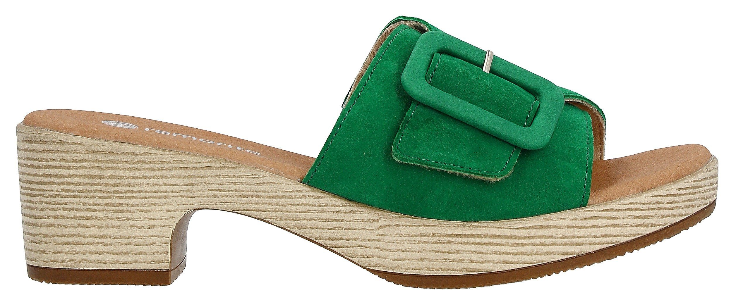 Remonte Slippers ELLE-Collection blokhak, zomerschoen, slippers, decoratieve gesp, elle-collectie