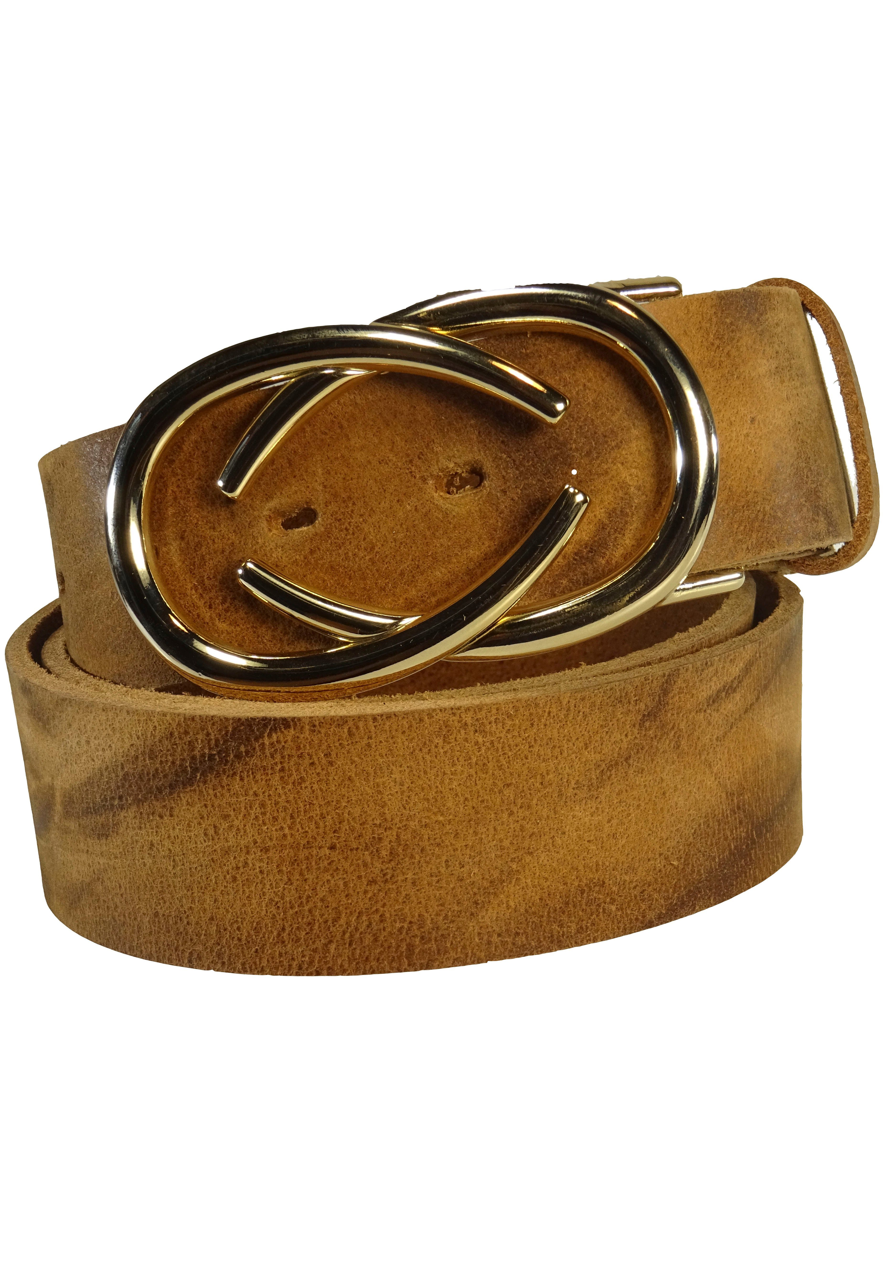 RETTUNGSRING by showroom 019° Leren riem met verwisselbare sluiting "de elegante goud"