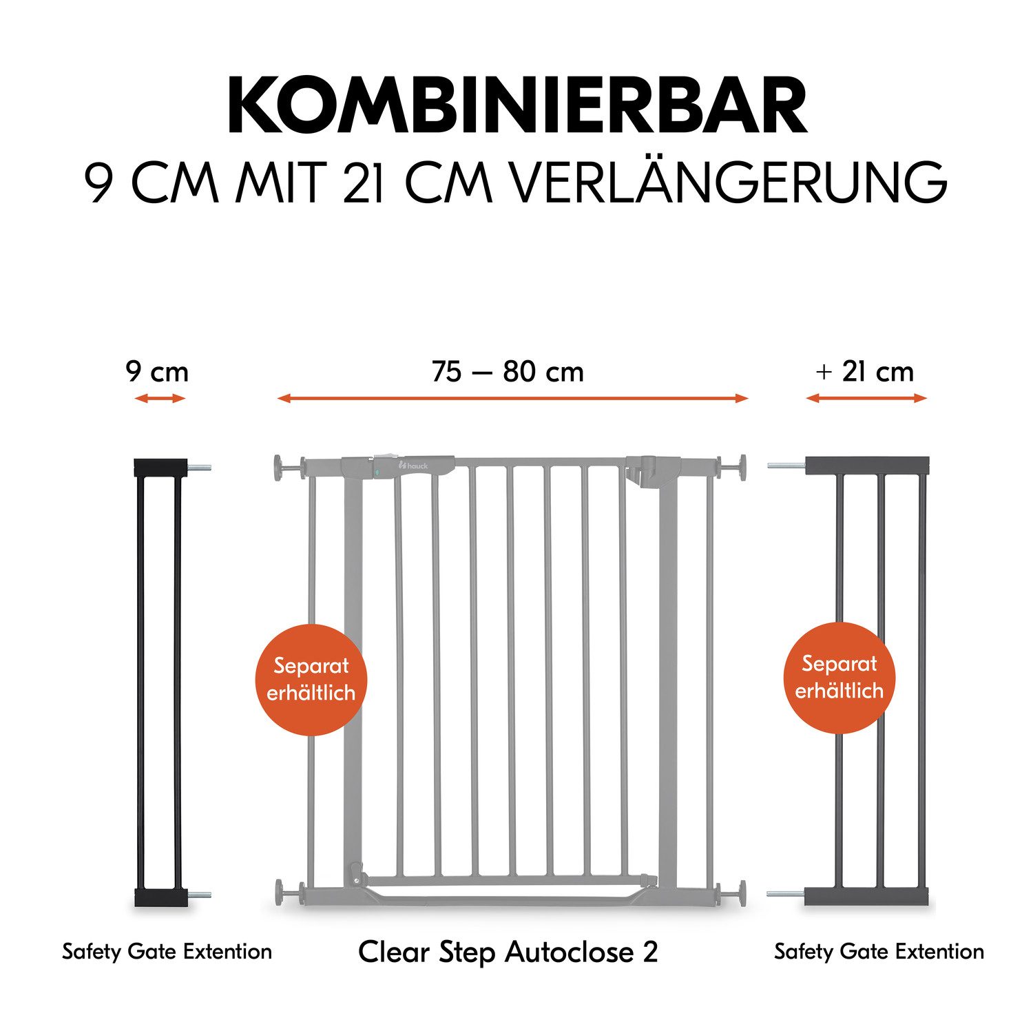 Hauck Verlengstuk voor deurbeschermers Extension, 9 cm, Black