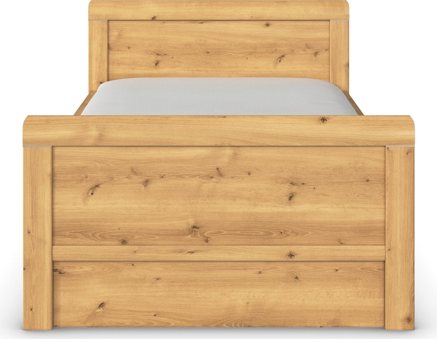 rauch Ledikant met bergruimte Bed Eenpersoons Stollenbed Bedkasten EVELYN in comfortabele hoogte met houten hoofdeinde en lades made in germany