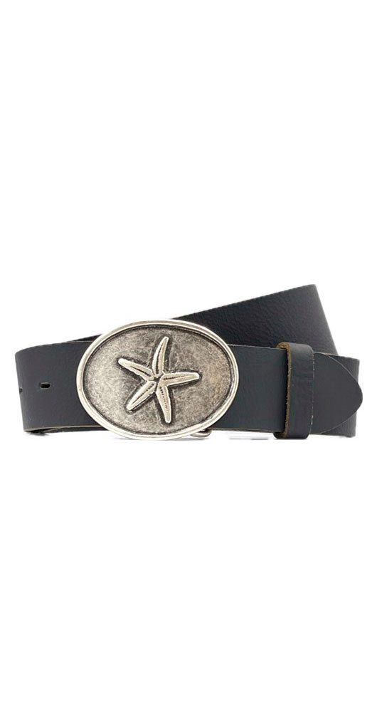 RETTUNGSRING by showroom 019° Leren riem dames brede riemen maat 80 zwart