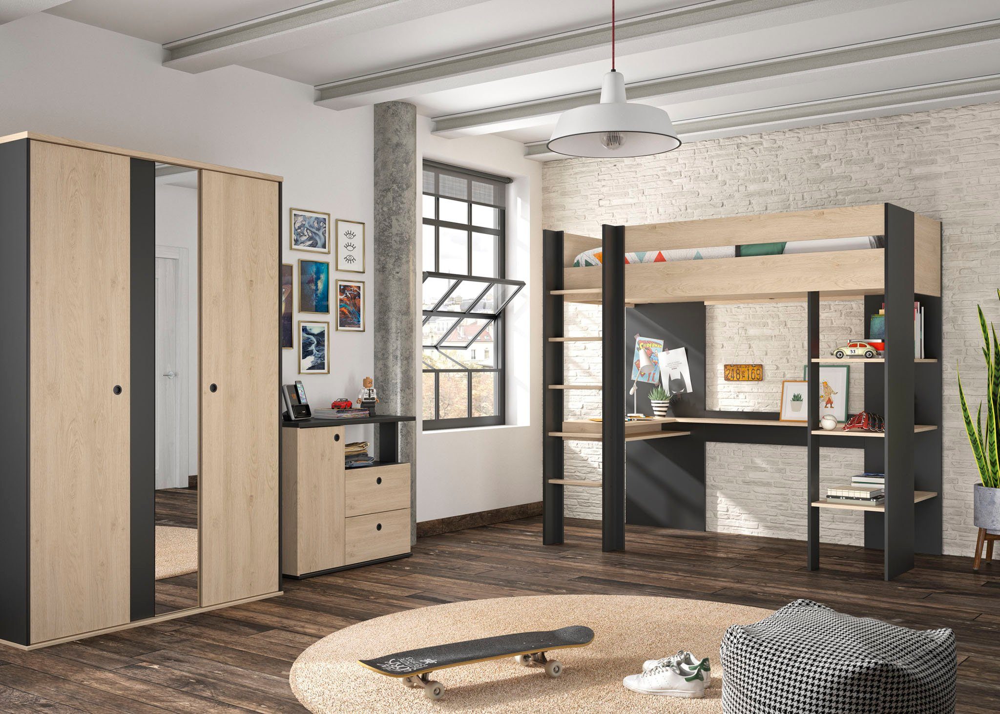 Gami Tienerkamerset Duplex complete kinderkamers beige