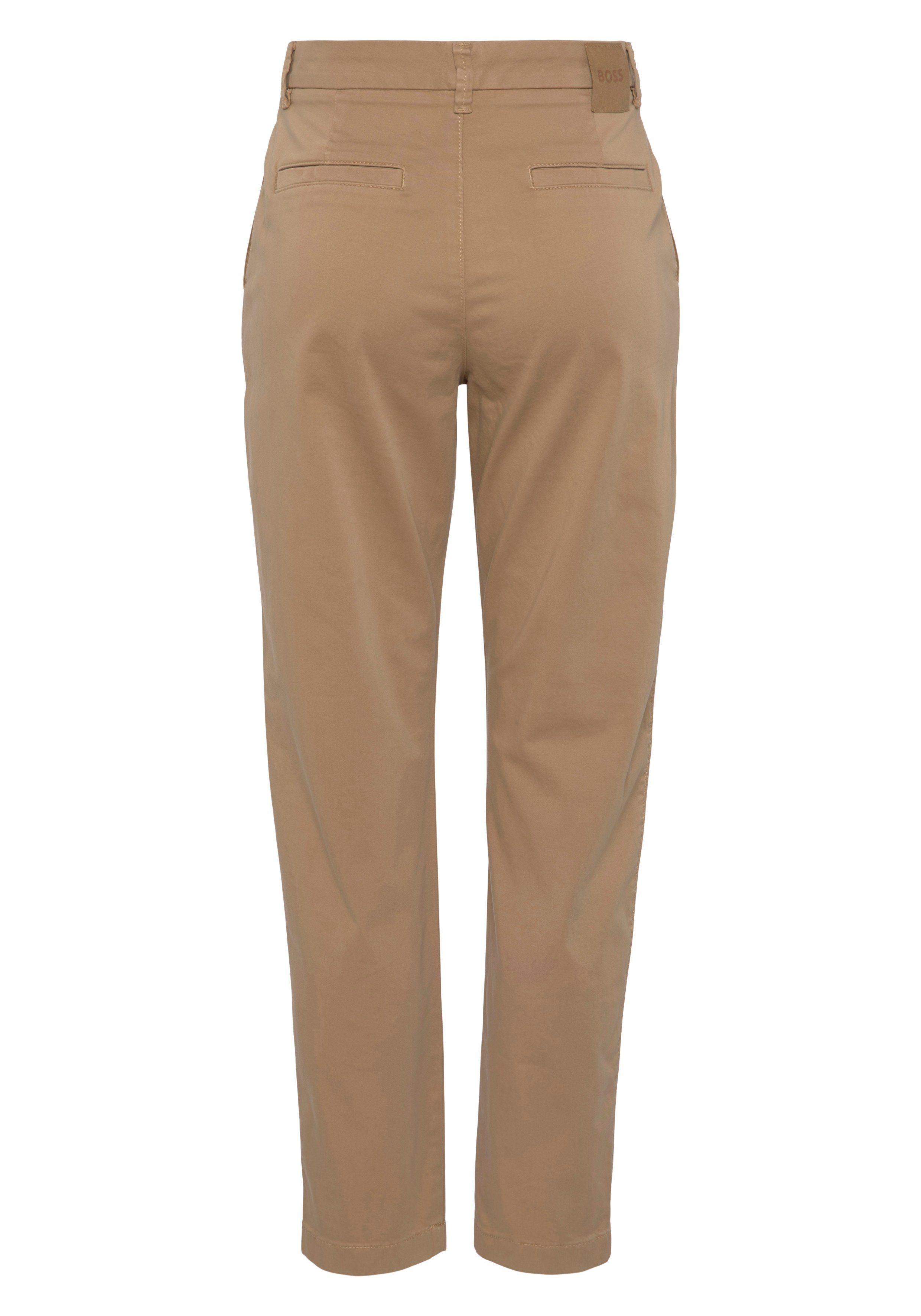 Boss Orange Geweven broek met leren merklabel aan de achterkant van de tailleband