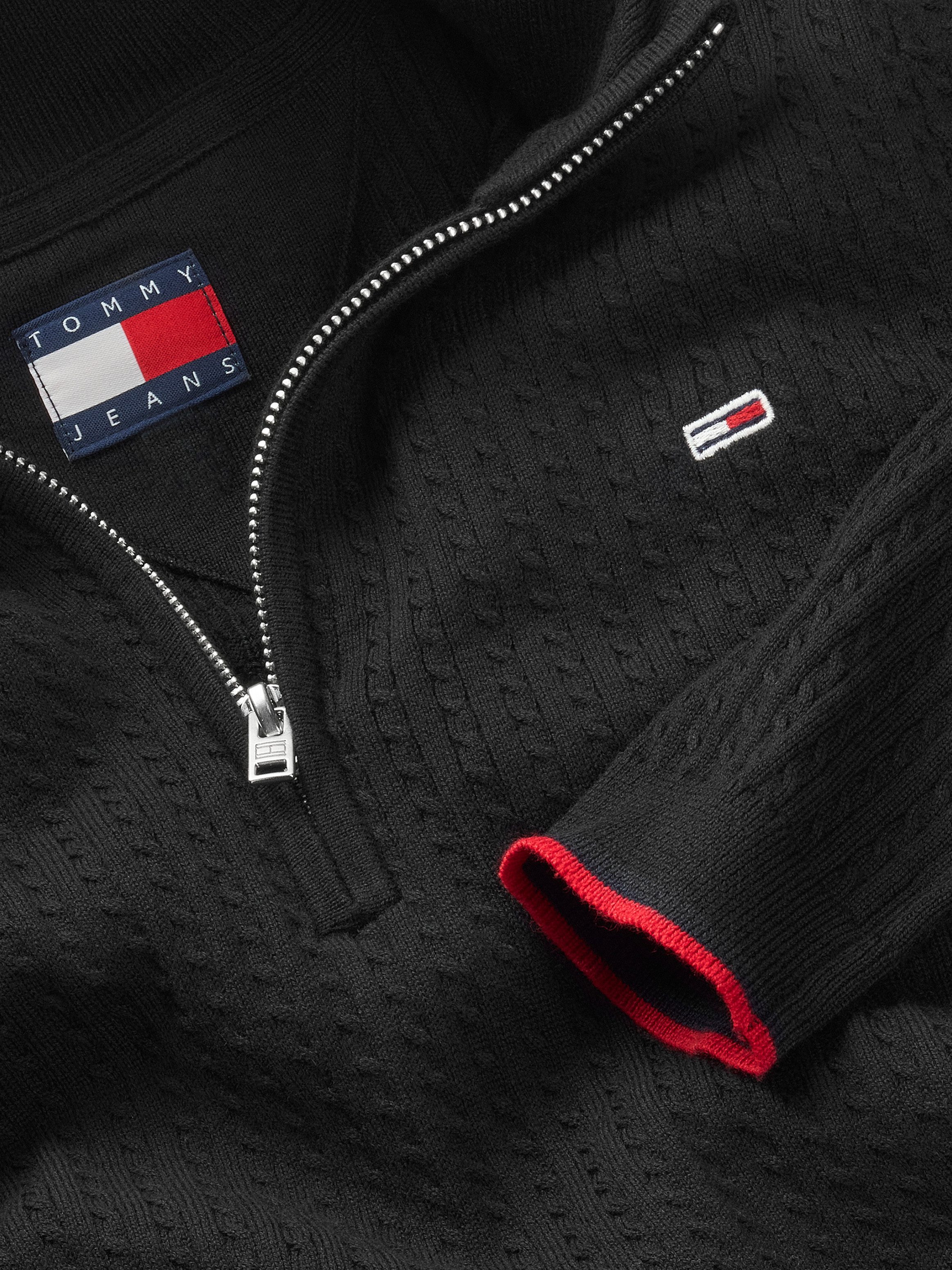 TOMMY JEANS Gebreide jurk TJW 1 4 ZIP SWEATER CABLE DRESS