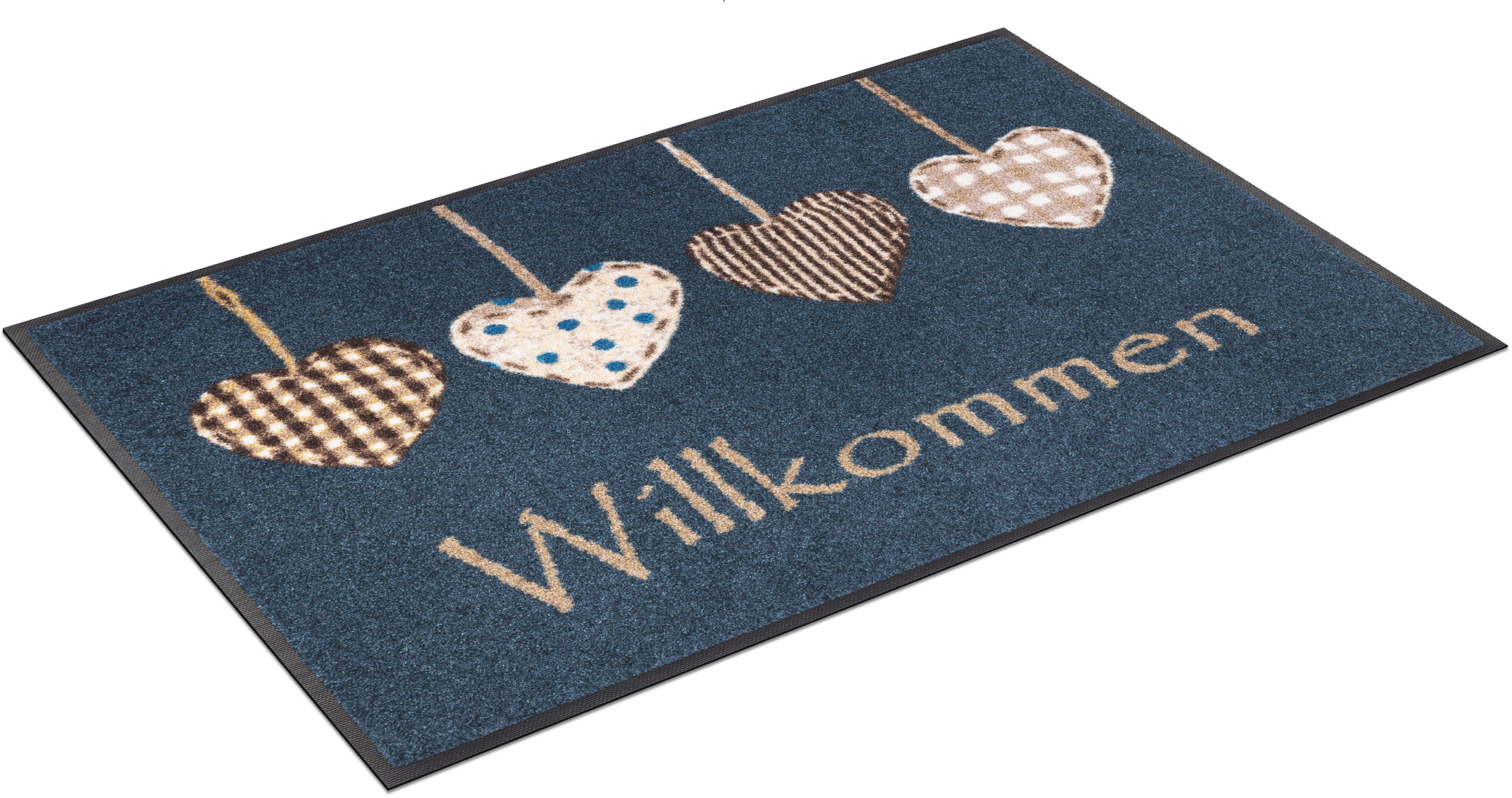 wash+dry by Kleen-Tex Mat Cottage Hearts Inloopmat, antislip, geschikt voor binnen en buiten