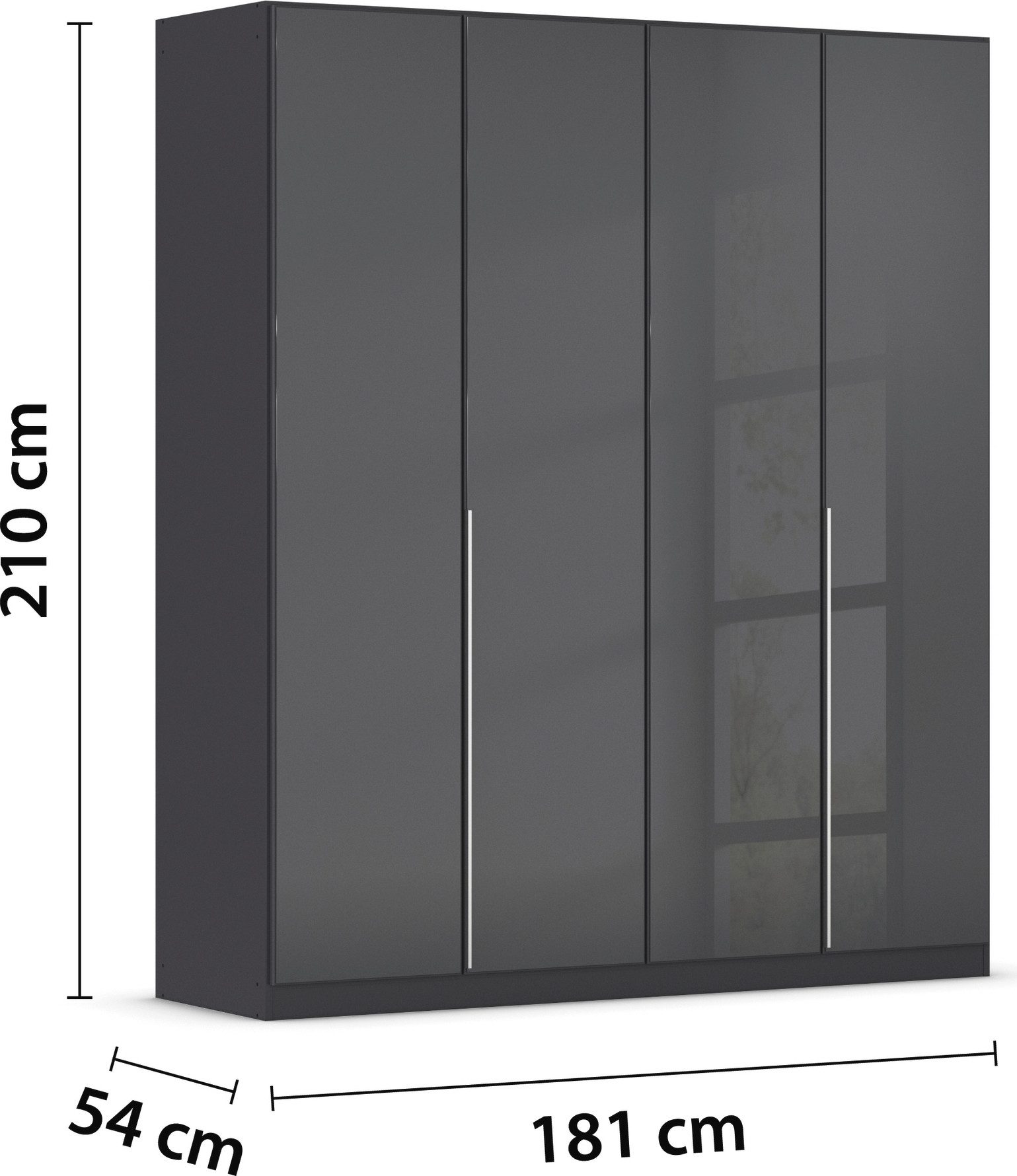 rauch Draaideurkast Kledingkasten kast garderobe AGORDO met glazen front doordachte binnenuitrusting, in 6 breedtes en 2 hoogtes made in germany