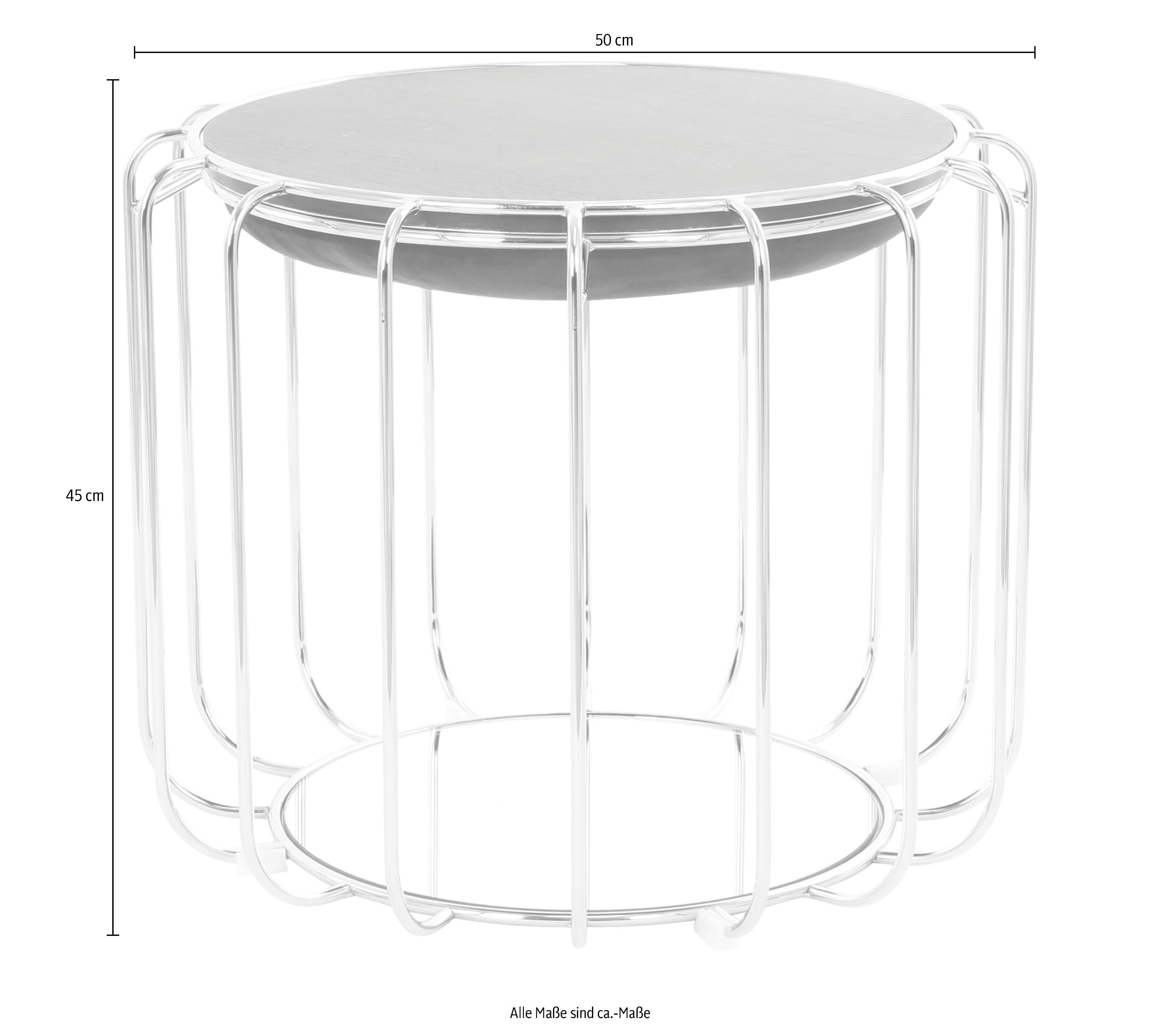 Kayoom Bijzettafel Pouf Comfortable 110, afneembare en omkeerbare bovenkant praktisch om te bouwen tot tafel of voetenbank/poef, met spiegelglas (1 stuk)
