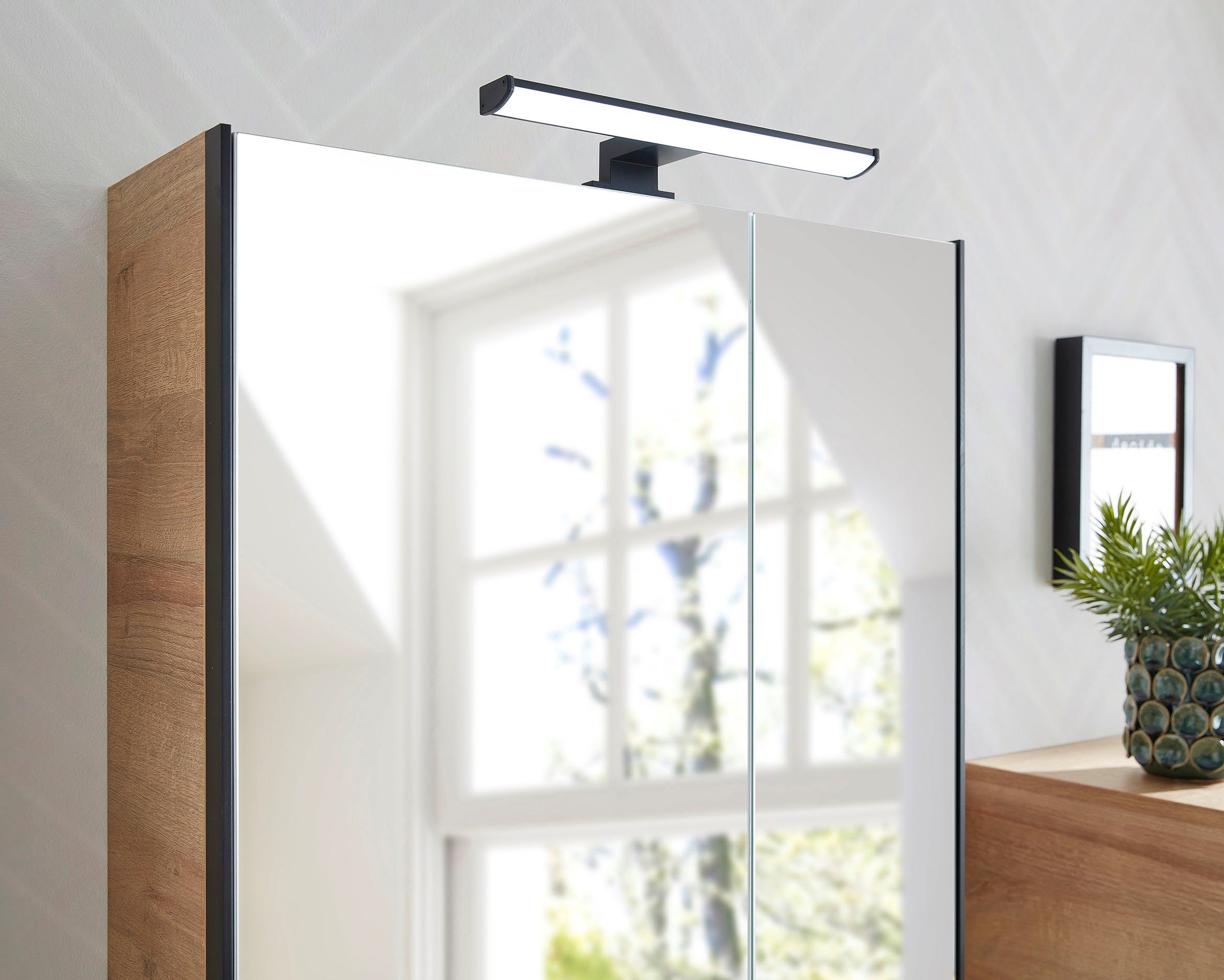 Saphir Badkamerserie Quickset 395 5-delig, wastafelonderkast met led-spiegelkast Onderkast, hangend kastje, halfhoge kast, inclusief deurdemper, 7 deuren (6-delig)