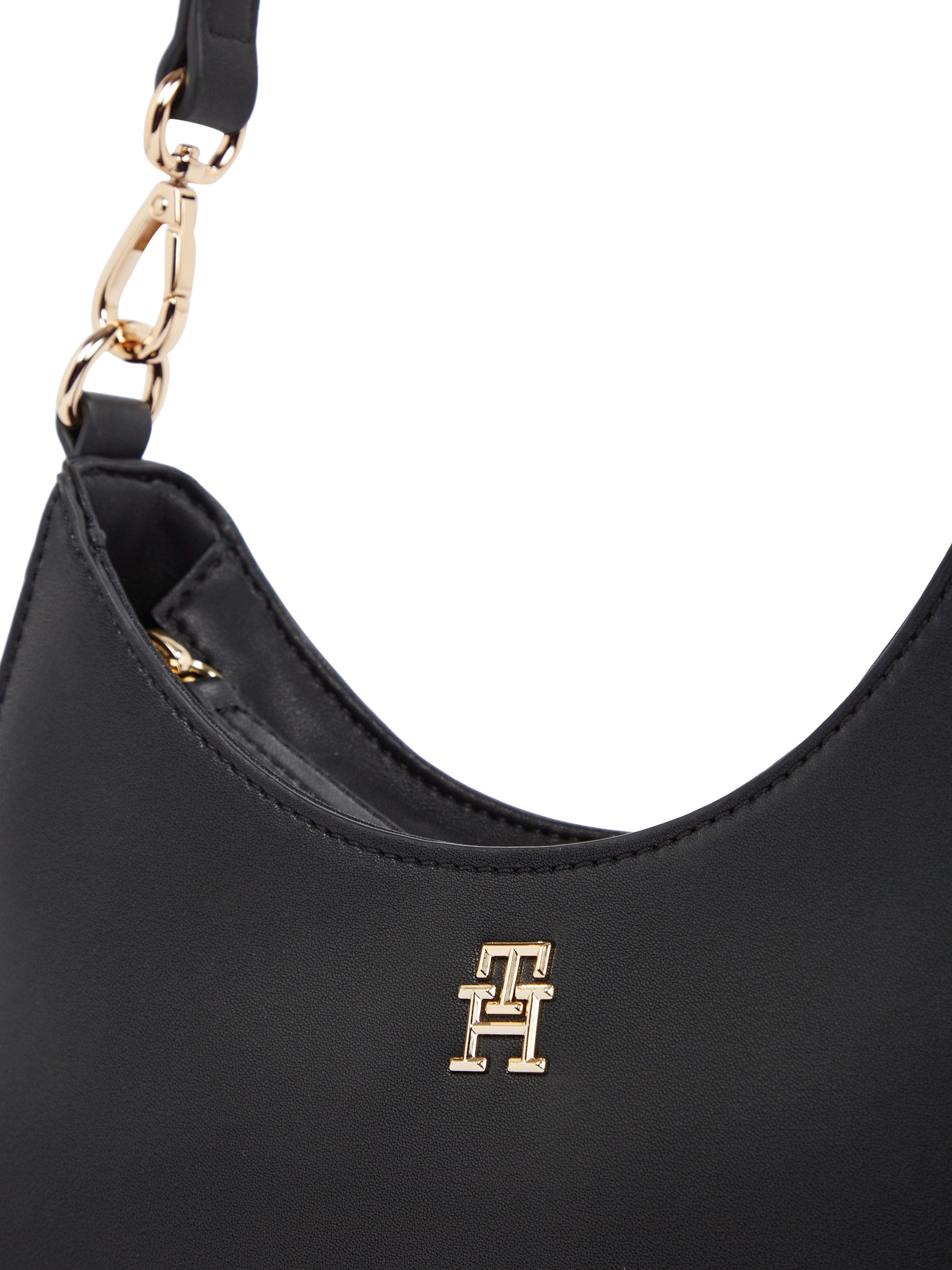 Tommy Hilfiger Schoudertas TH LOGOTAPE SHOULDER BAG dames avondtas clutch handtas met goudkleurige details