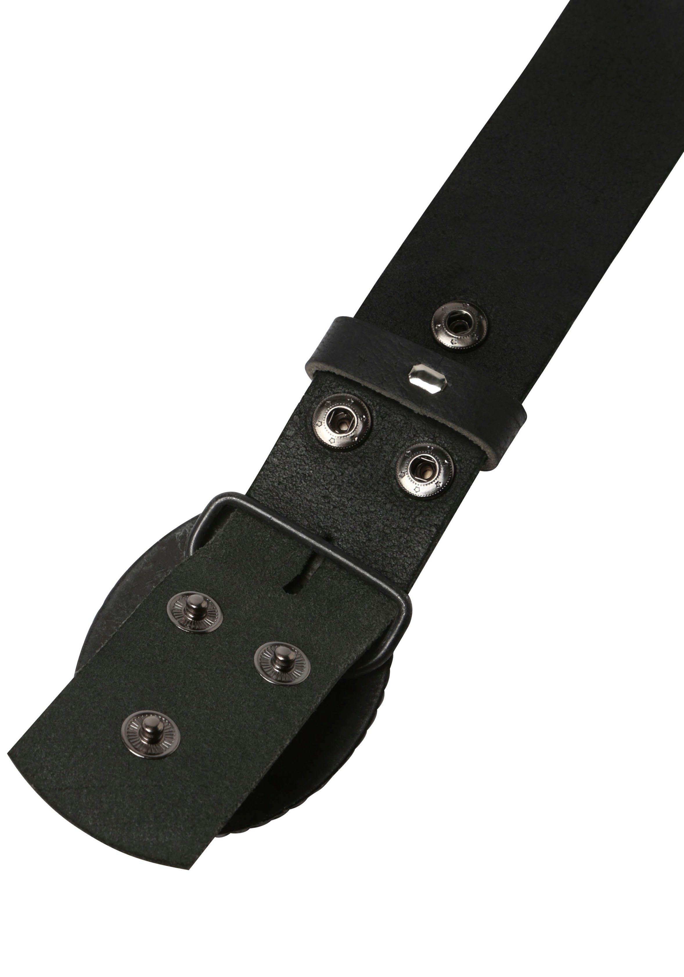 RETTUNGSRING by showroom 019° Leren riem Sluiting "Neustadt zwart gesatineerd met Swarovski-kristal veredeld"